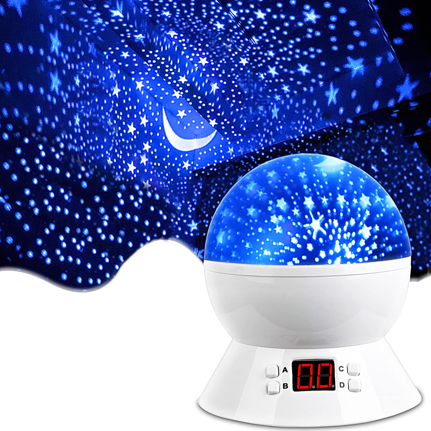 MOKOQI Star Night Light Projector for Kids with Timer - Glow in The Dark Stars and Moon, Best Gift for 1-14 Years Old