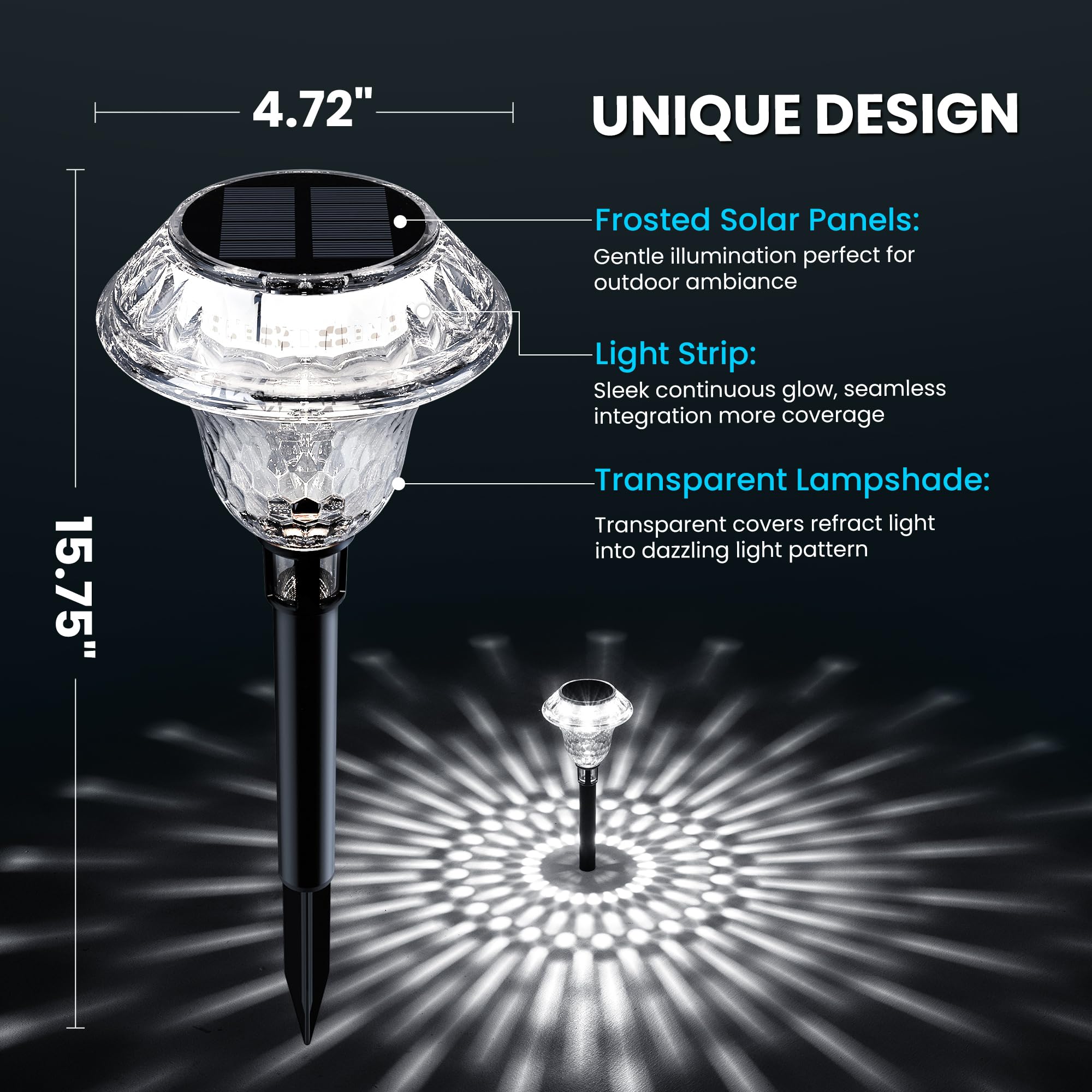 Patiopia Solar Pathway Lights Garden Decor For Yard  Solar Garden Lights For Outside Waterproof Landscape Lighting  Garden Decorative For Walkway  Driveway  Yard  Landscape  Lawn (8 Pack Cold White)