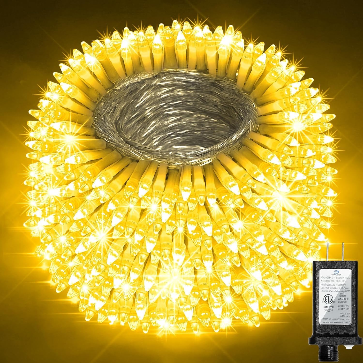 340 Led 90Ft Christmas String Lights Outdoor  12 Pro Modes And Timer Memory & Brightness  Plug In Outdoor Waterproof Clear Wire Twinkle Light For For Xmas Yard Tree Wedding Party Decor (Warm White)