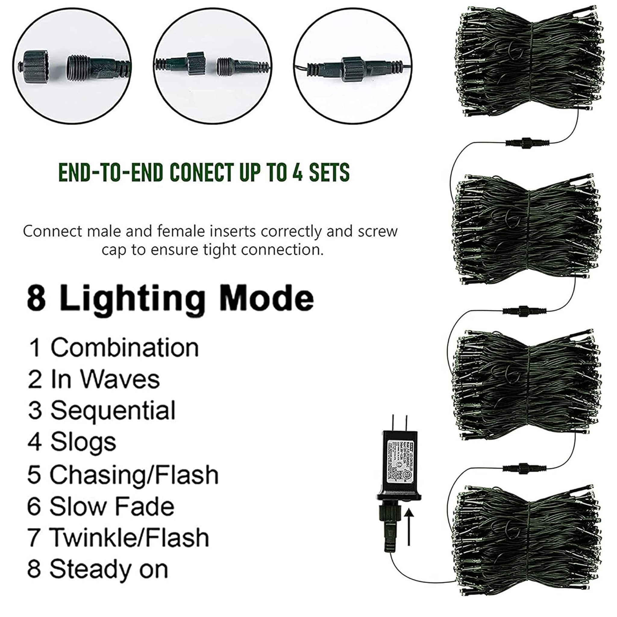Tw Shine Christmas Lights, 200 Led 66Ft Outdoor Christmas Lights Plug In With 8 Modes, Waterproof Christmas Lights Outdoor, Indo