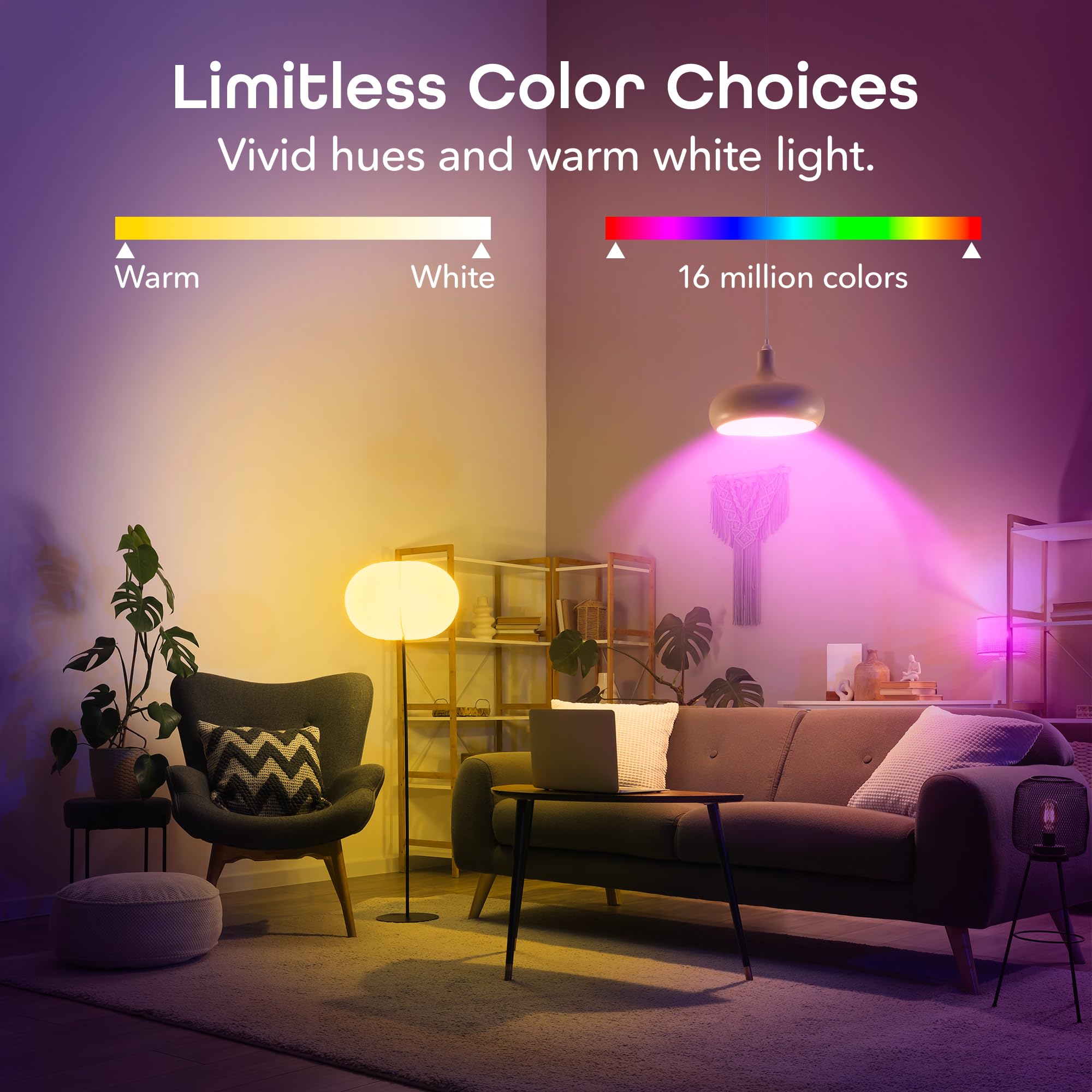 Geeni Prisma 1050 WiFi LED Light Bulb, Multicolor (2700K): Dimmable LED Bulbs, A21, 75-Watt Equivalent: No Hub Required: Compati