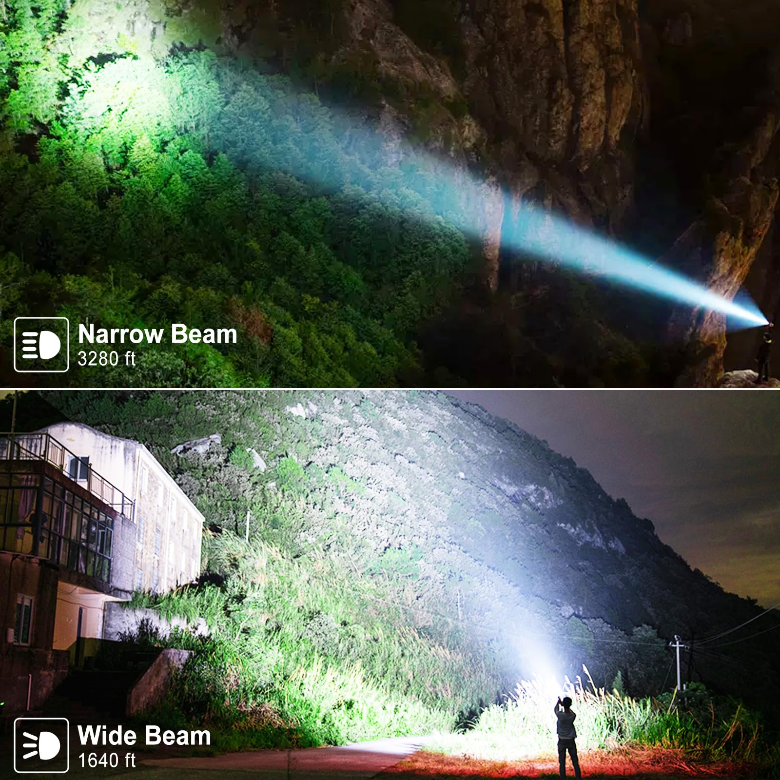 Rechargeable Flashlights 990,000 High Lumens 2 Pack, Led Super Bright Flashlight With 5 Modes & Ipx7 Waterproof, 15H Running Tim
