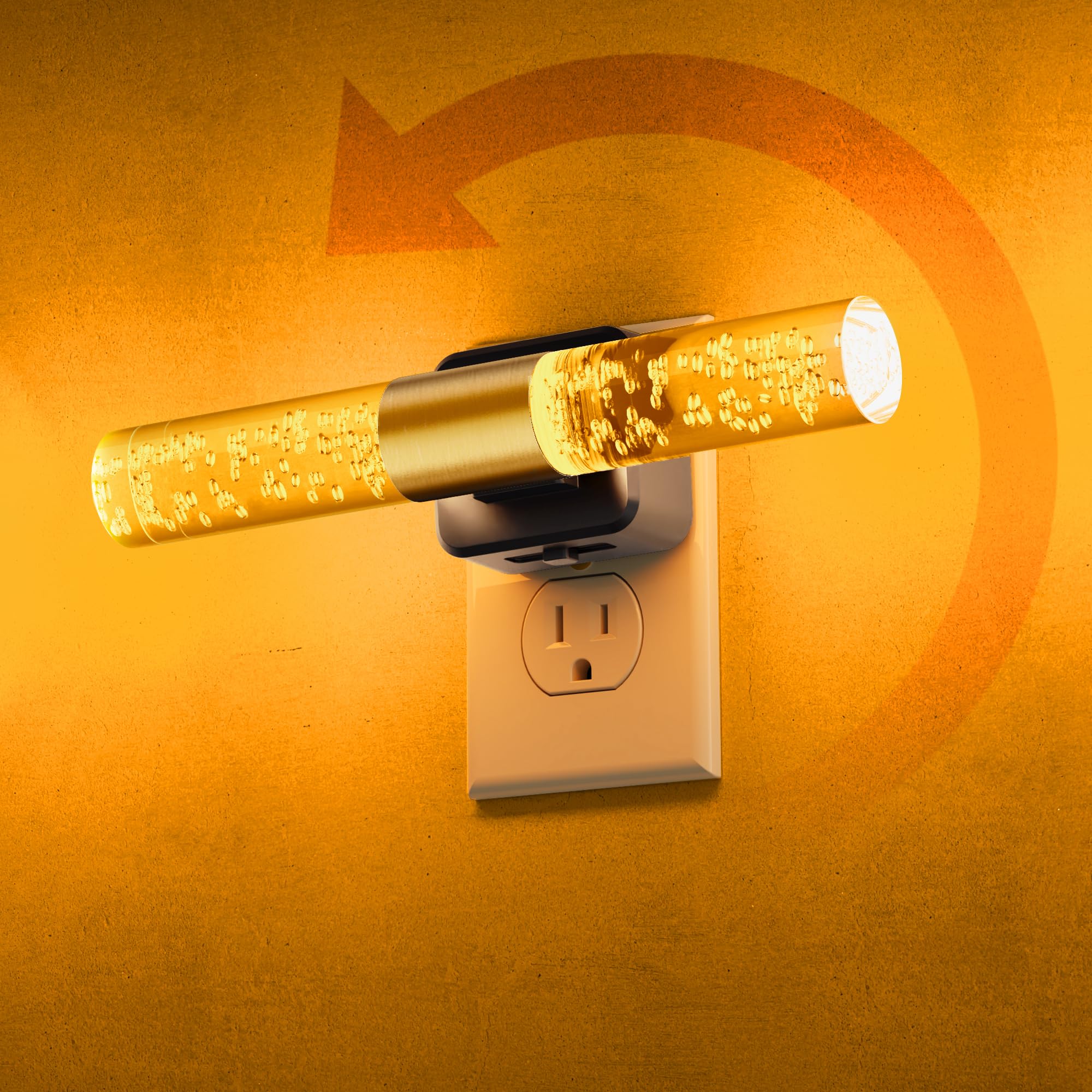 L LOHAS LED Amber Night Light, Bubble Acrylic Night Lights Plug into Wall, 180 Rotating Nightlights, Yellow Nightlights Dimmable