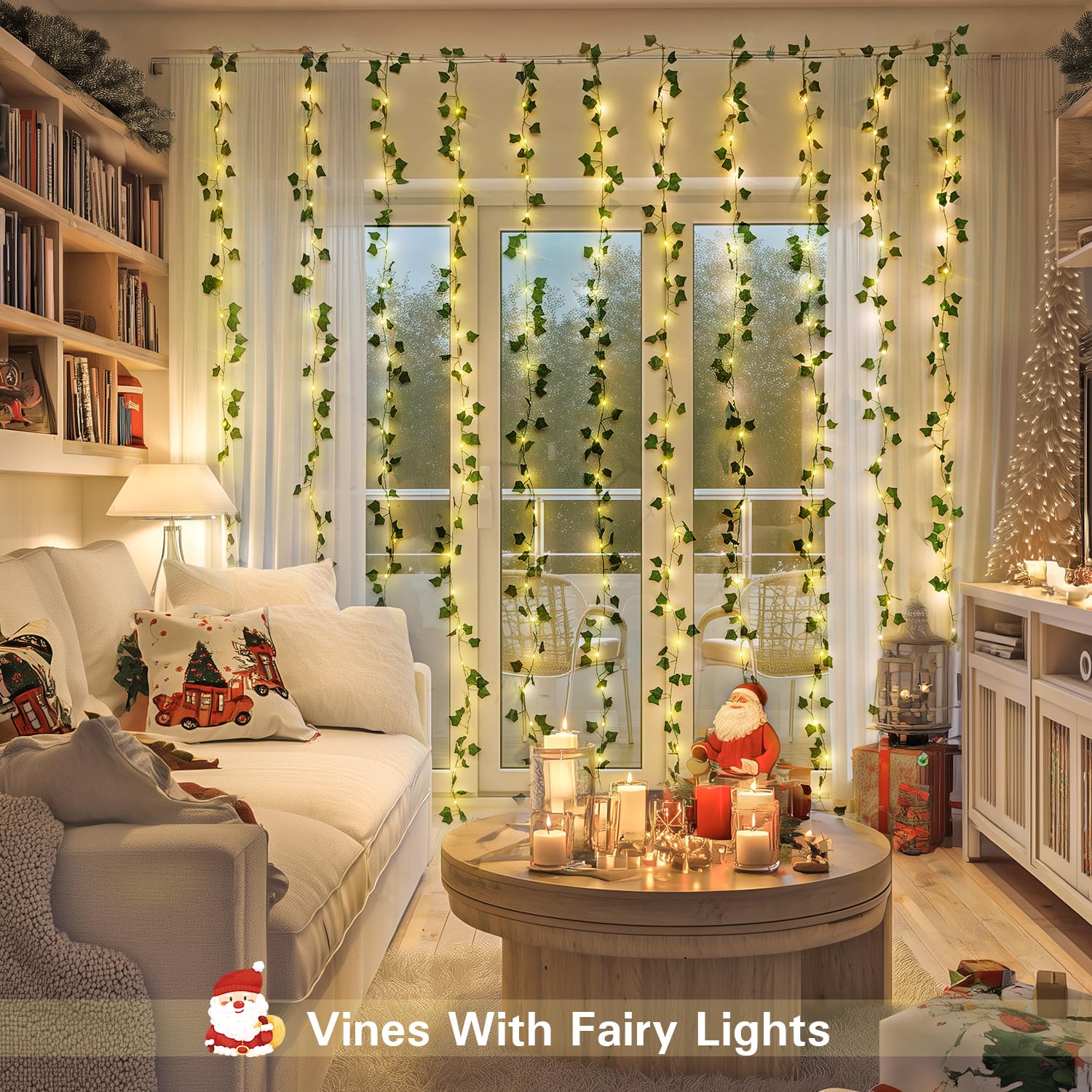 JMEXSUSS Fairy Lights with Vines, 300 LED, 9.8ft x 9.8ft, Warm White, Remote Control, Model EXS-C-0300-R,
