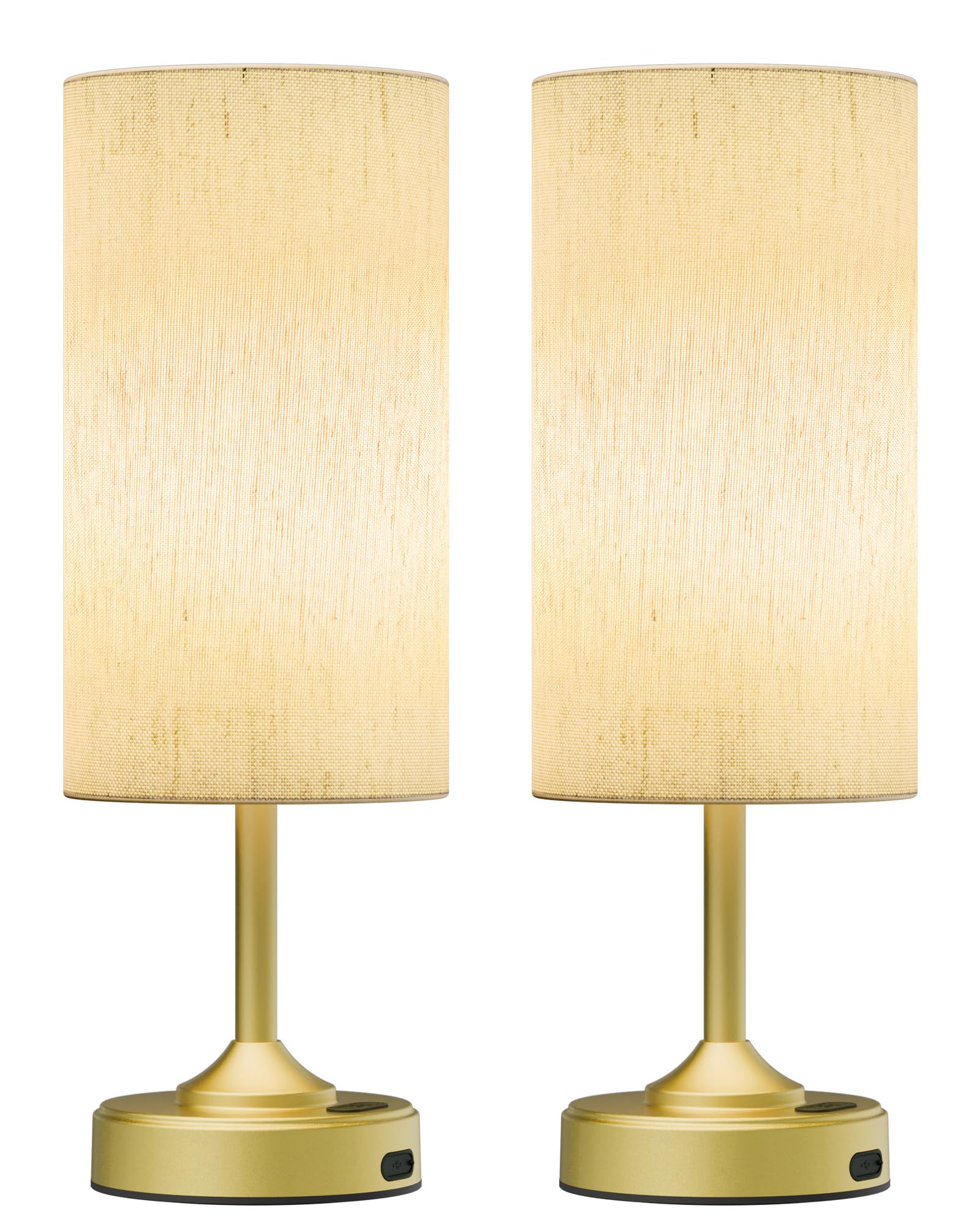 Cordless Lamp  2-Pack  Dimmable  Ambient Light  2700K  Timer  Touch Control  Portable  LED  Battery Operated  Rechargeable  Wireless  Desk Lamp  Kitchen Lamp  Fabric Shade  for Bedroom  Living Room