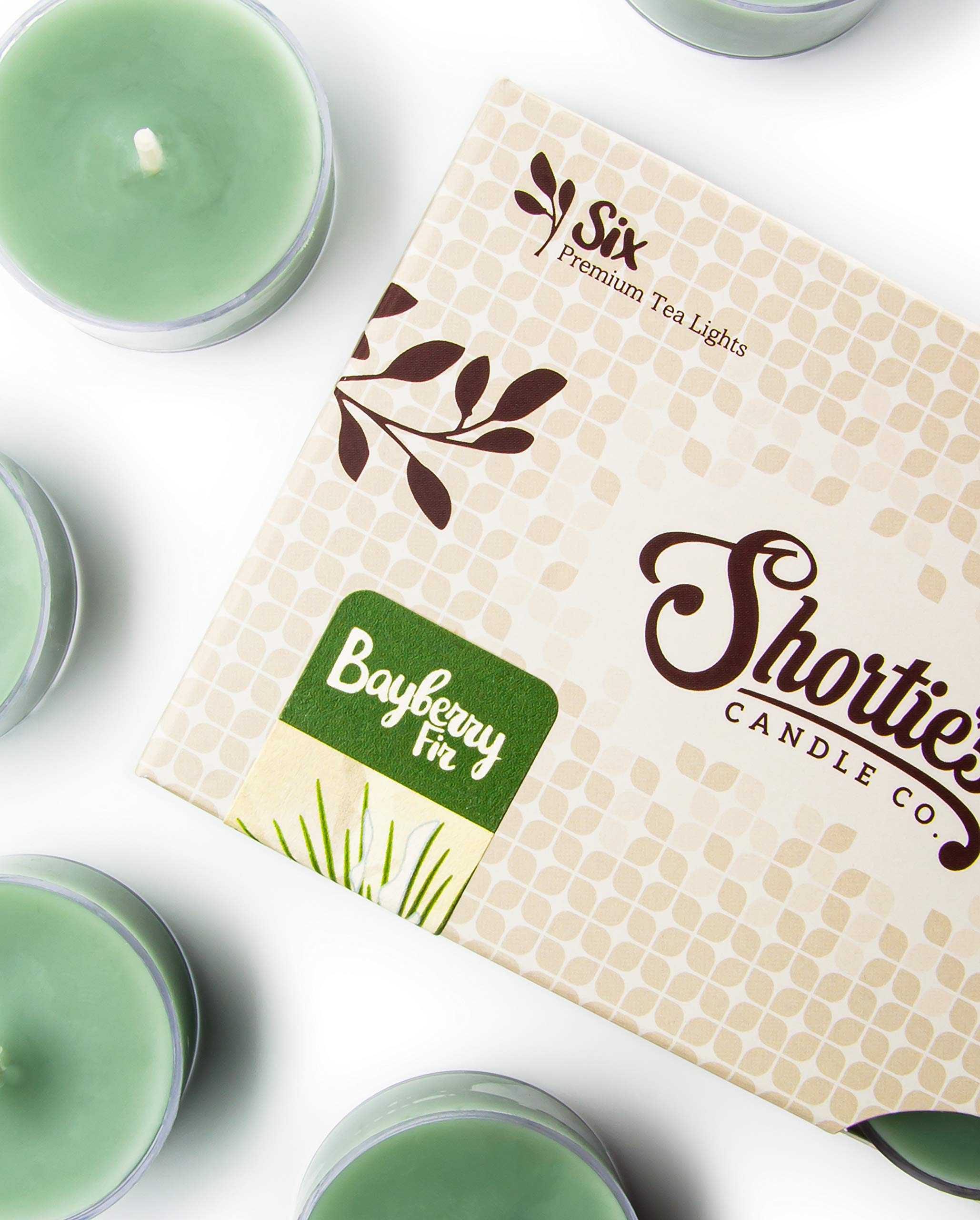 ShortieS Candle Company Pine Tealight Candles - 3 Pack Of Bayberry Fir, Christmas Tree & Mistletoe Moments - Paraffin Wax, Green
