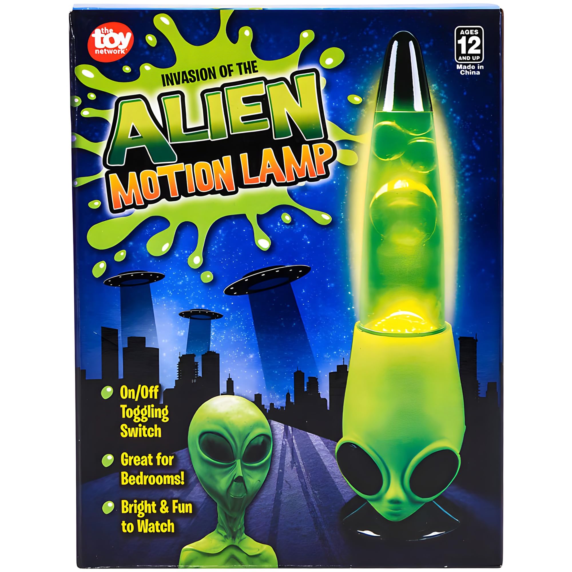 Rhode Island Novelty 13 Inch Alien Head Wax Motion Lamp - Original Color, Model EL-ALIHE, Unique Home Decor Lighting