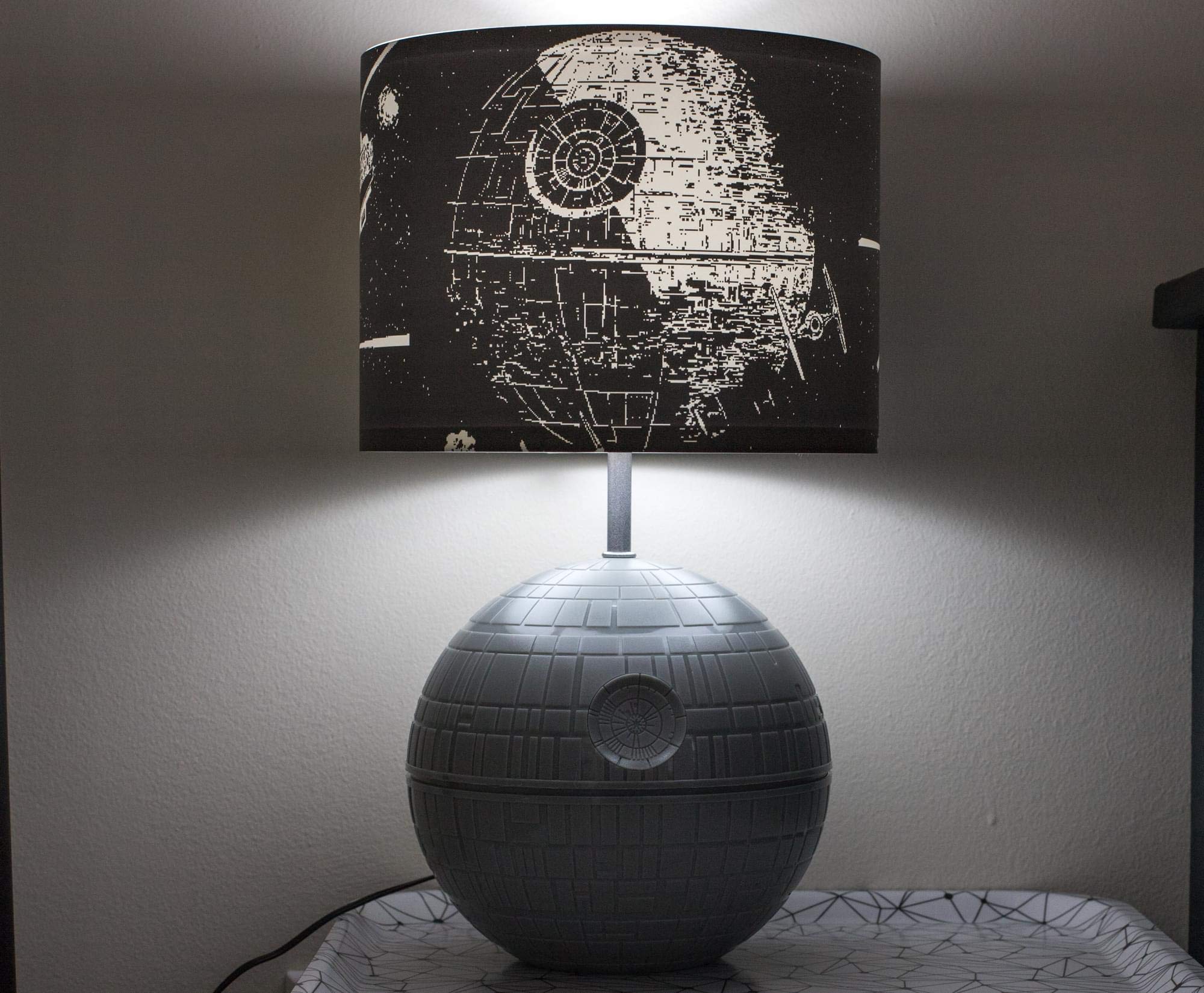 Star Wars Death Star 3D Touch Lamp | Led Desk Lamp With Printed Death Star Lamp Shade | Usb Lamp | 14 Inches