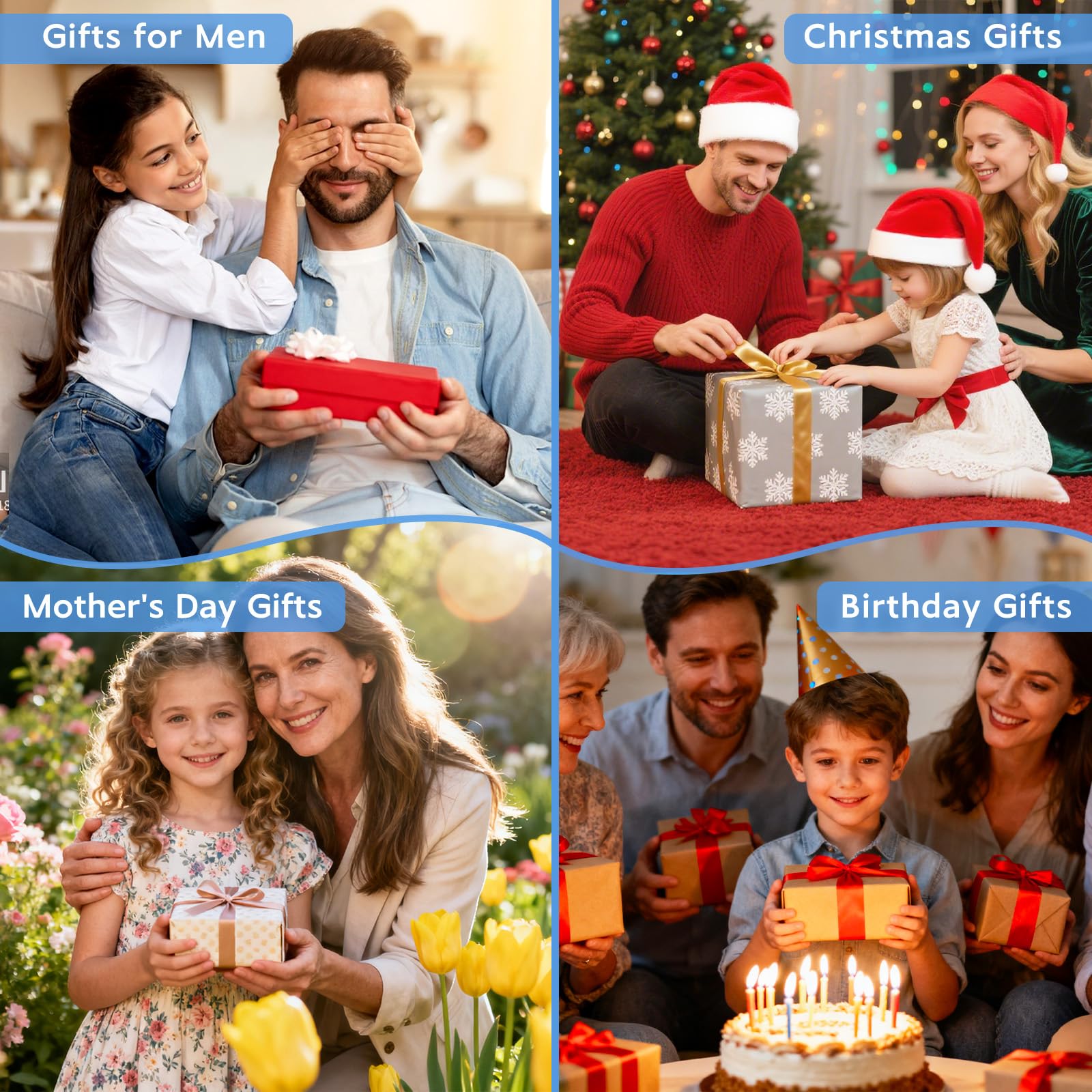 Mrhephaestus Solar Garden Lights  Solar Blue Delphinium Flowers Lights 4 Pack 80 Leds  Waterproof Outdoor Light Two Lighting Modes For Outside Wedding Party Garden Yard Patio Lawn Decor