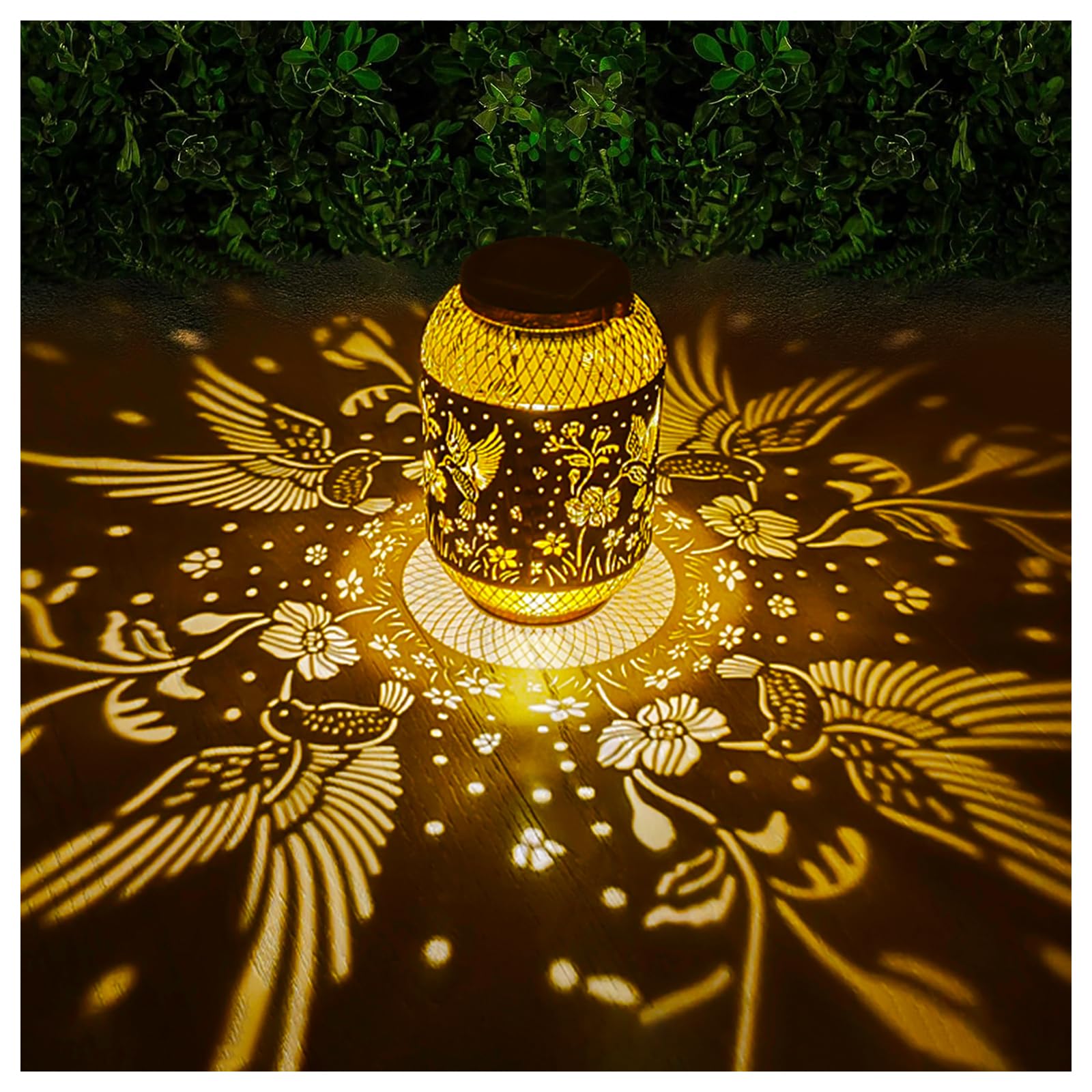 Humiieye Solar Lantern Outdoor Hummingbird Garden Decor  Ip65 Waterproof Hanging Solar Powered Lights Birthdays Gifts For Women Mom  Metal Decorative Light For Patio Yard Lawn Porch Backyard Christmas