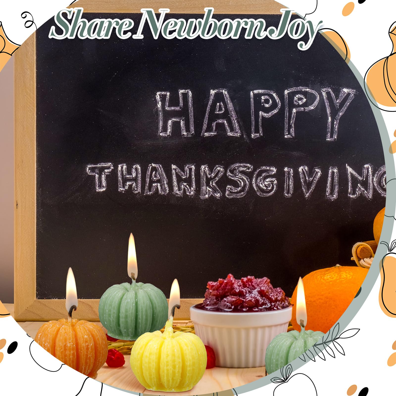 Treela 24 Sets Pumpkin Candles Fall Baby Shower Party Favors for Guests Little Pumpkin Shape Tealight Candle for Thanksgiving Au