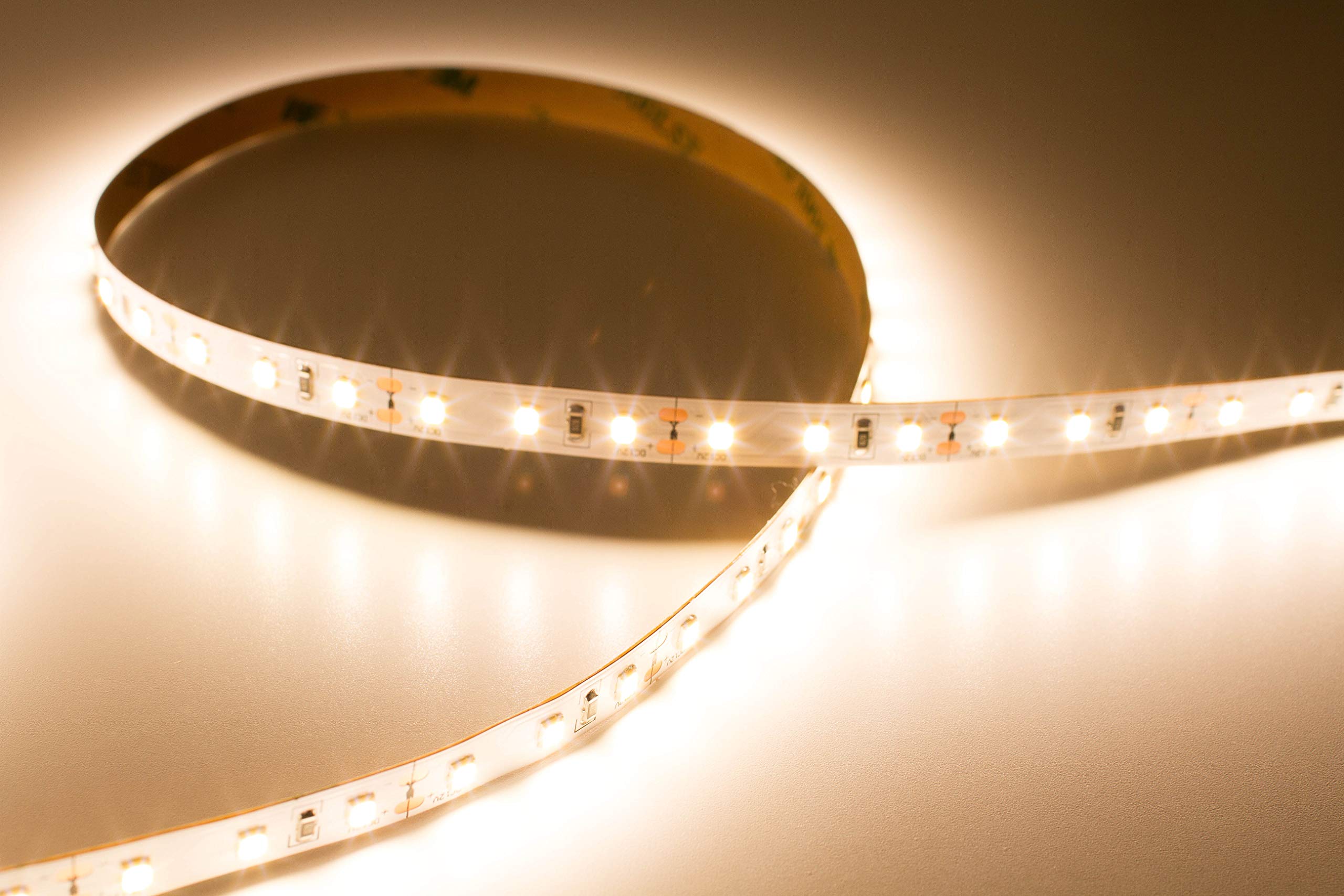 LEDupdates 12V LED Strip Tape Light 3000K Warm White, 450 LEDs/Roll, Model 2835-480, Flexible Ribbon for Under Cabinet Lighting