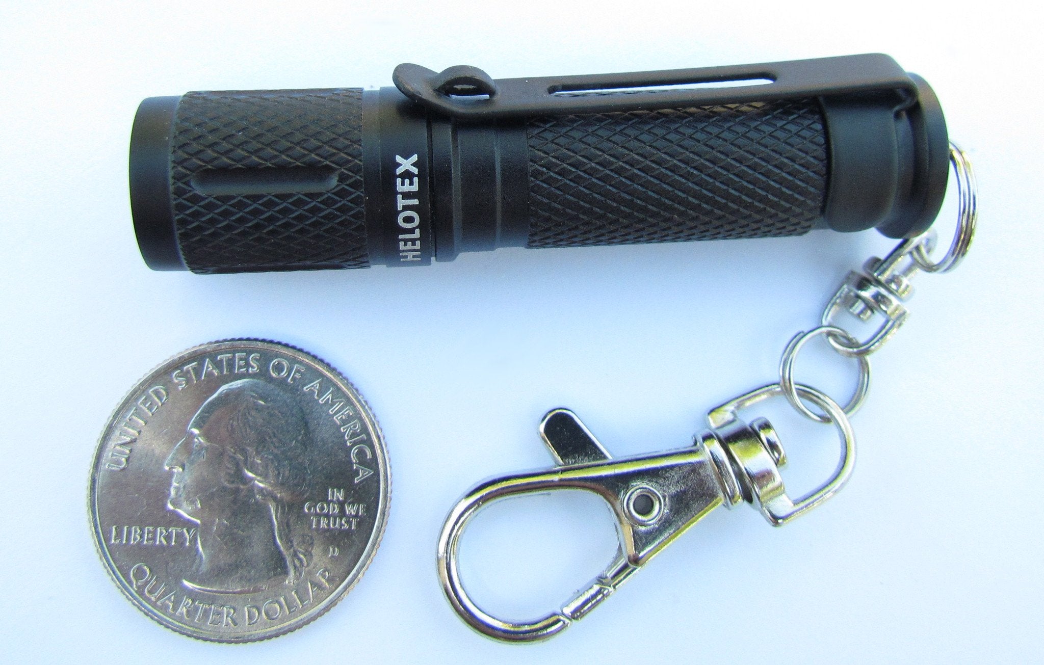 Helotex K1 Key Chain Flashlight - Durable Aluminum, Compact Design, Sleek Black Finish