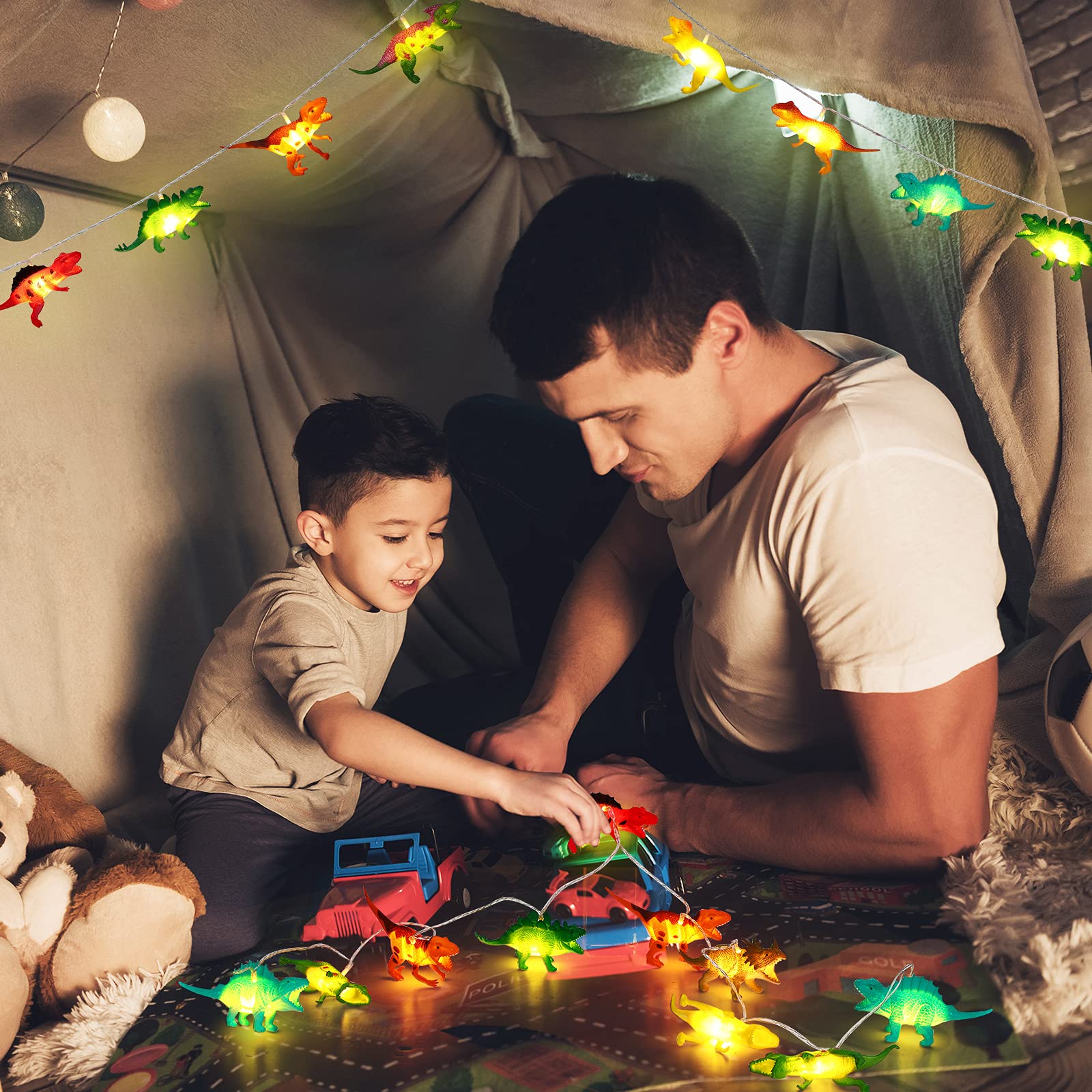 Riakrum Led Dinosaur String Lights Battery Operated Dinosaur Lights String Dinosaur Lights For Boys Dinosaur Bedroom Decor Tent
