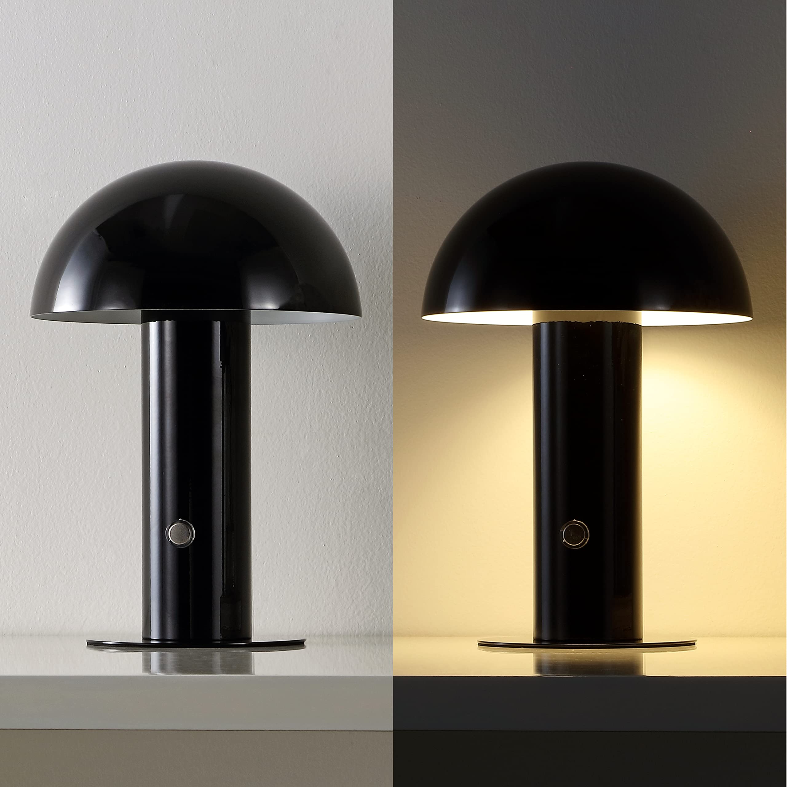 Jonathan Y Jyl7115A Boletus 10.75'' Contemporary Bohemian Rechargeable/Cordless Portable Iron Integrated Led Mushroom Table Lamp