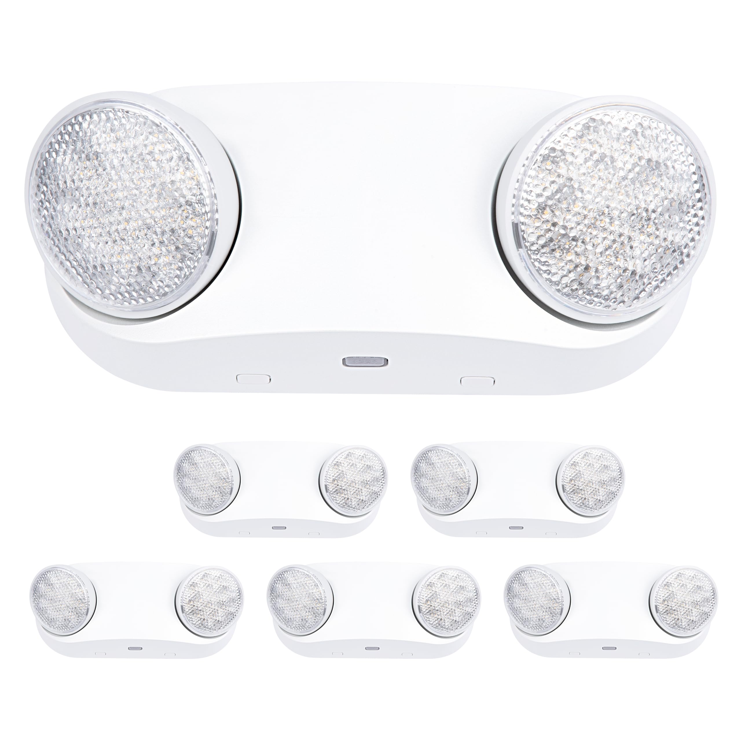 GRUENLICH LED Emergency Light with Battery Backup, 2 Adjustable Bug Eye Heads Lights, US Standard, AC 120-277V, Hardwired Commer