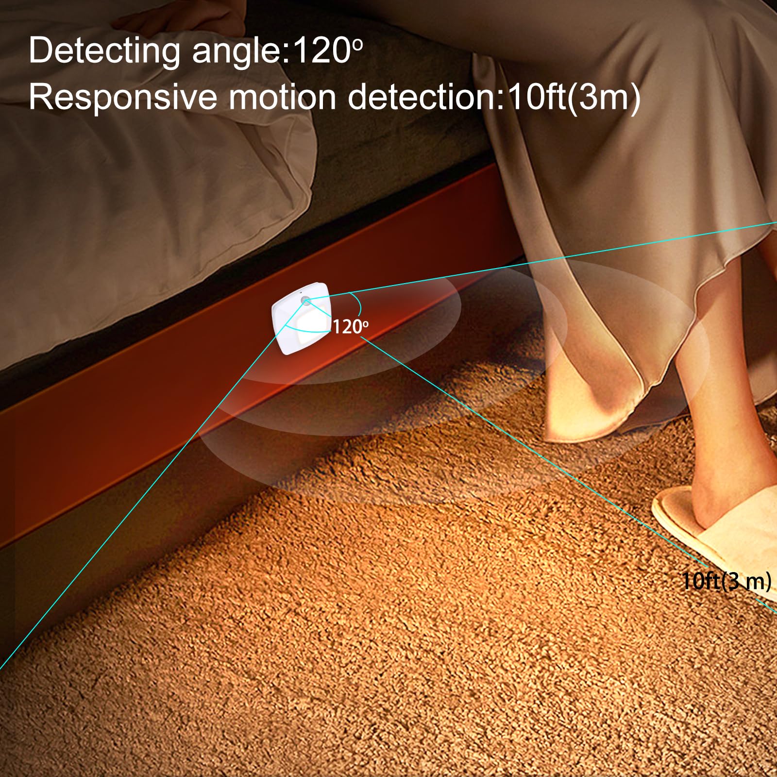 BIGMONAT Motion Sensor Tap Light, Battery Operated, 3 Inch, Plastic, White, 3 Pack, Model B17M-3, Easy to Install, Wireless Puck Lights