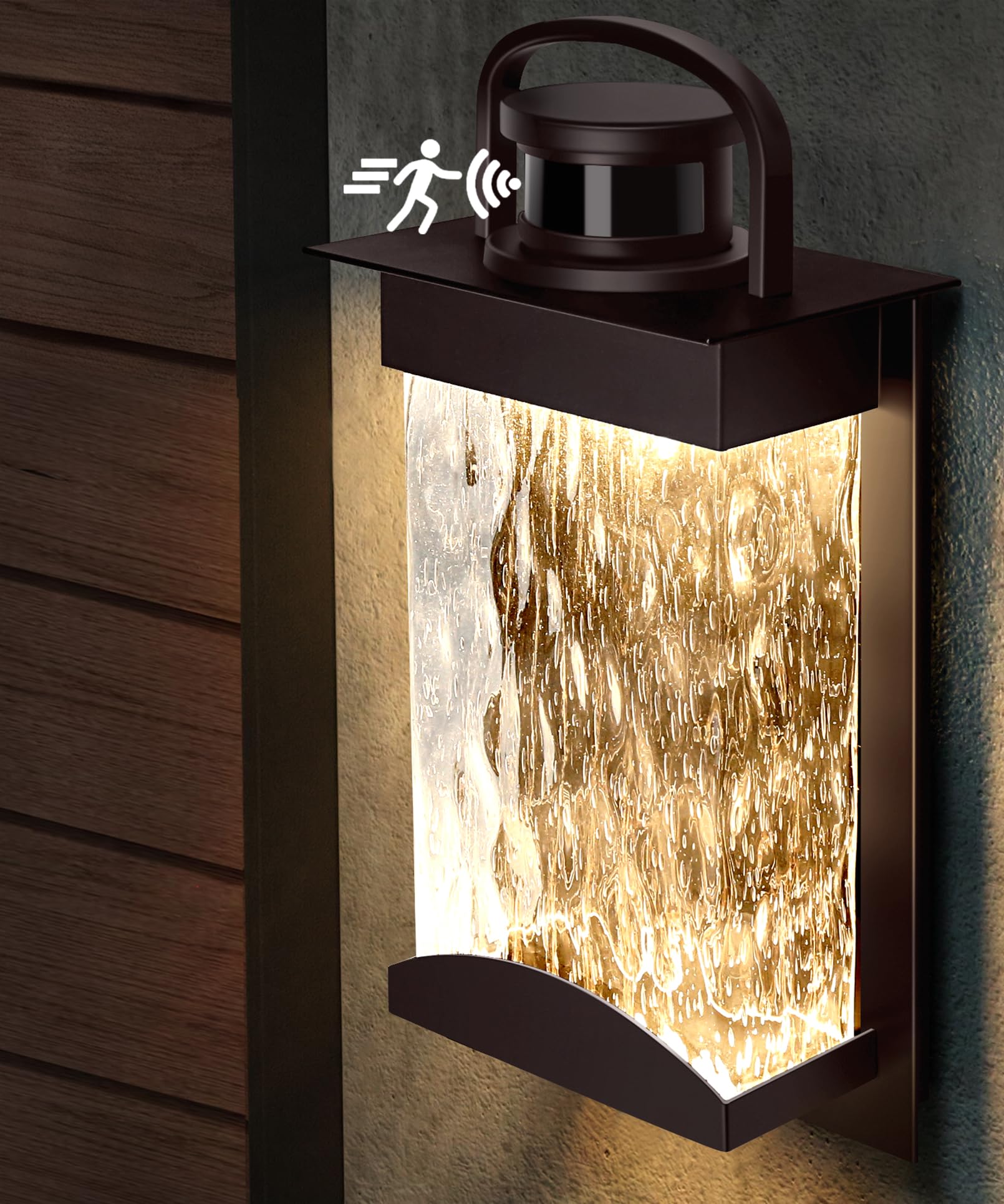 Lamomo Motion Sensor Outdoor Lights, 1200 Lumen, Waterproof, 13W, Bronze, Model B6058LG-B-US, Modern Design