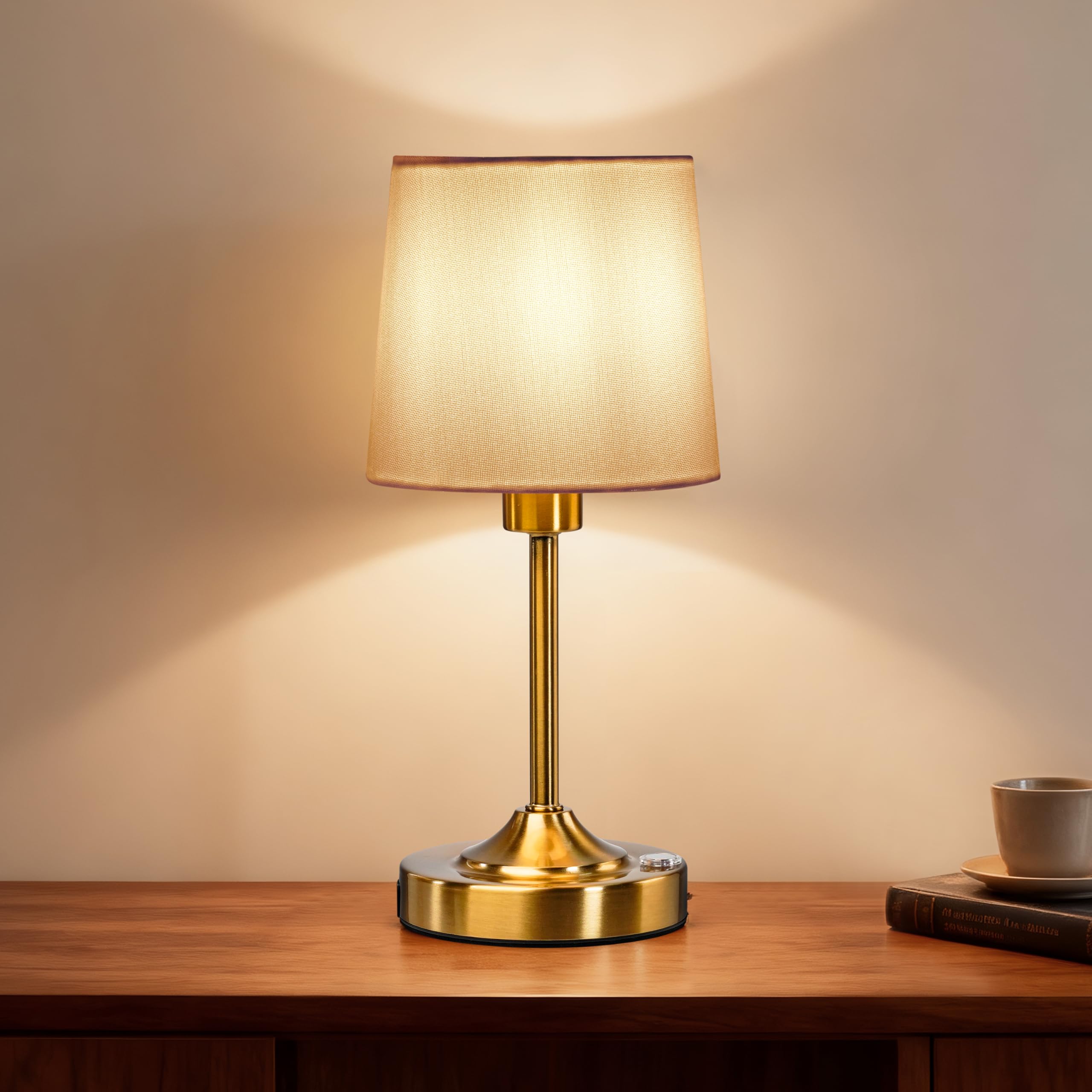 KEILAIMO Cordless Table Lamp  5000mAh Rechargeable Table Lamp with 3-Level Dimmable Brightness  Portable Nightstand LED Lamp for Bedroom  Living Room  Bedside  Dining Room (Gold)