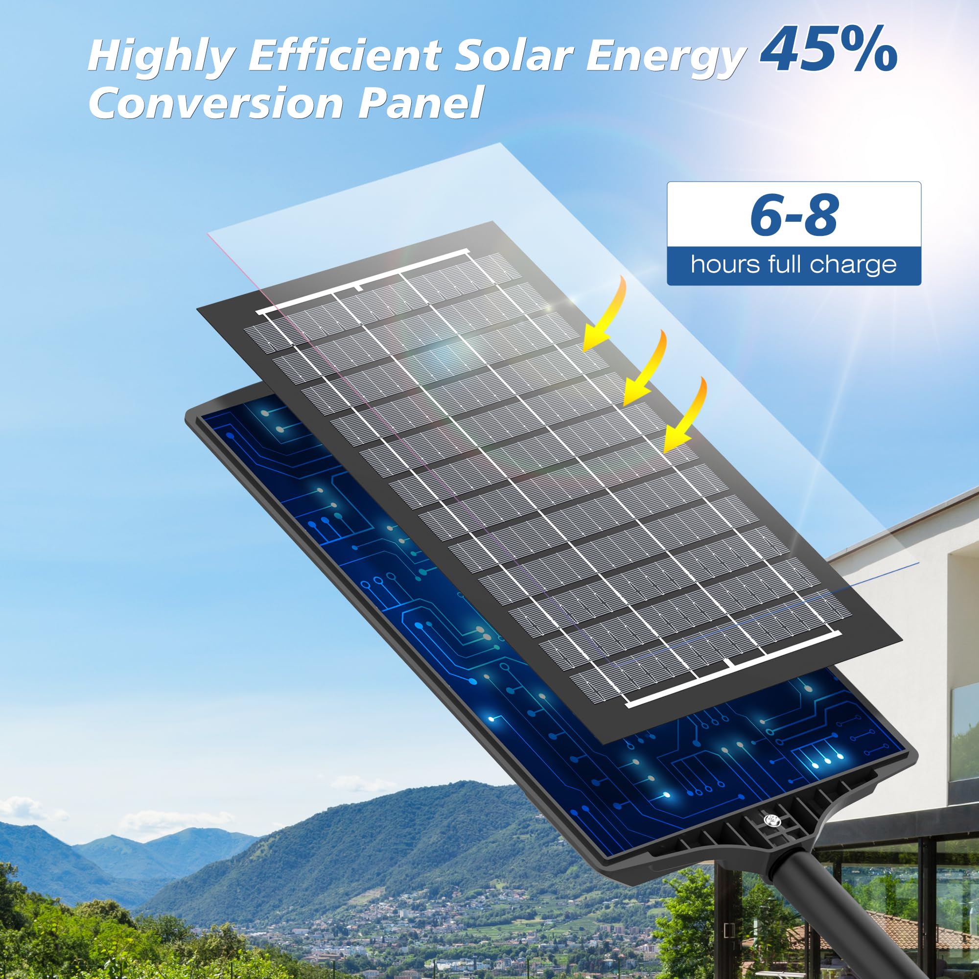 WYWNA Solar Street Lights Outdoor - Super Bright, IP67 Waterproof, Dusk to Dawn, Motion Sensor, Remote Control, 4-Pack, Black