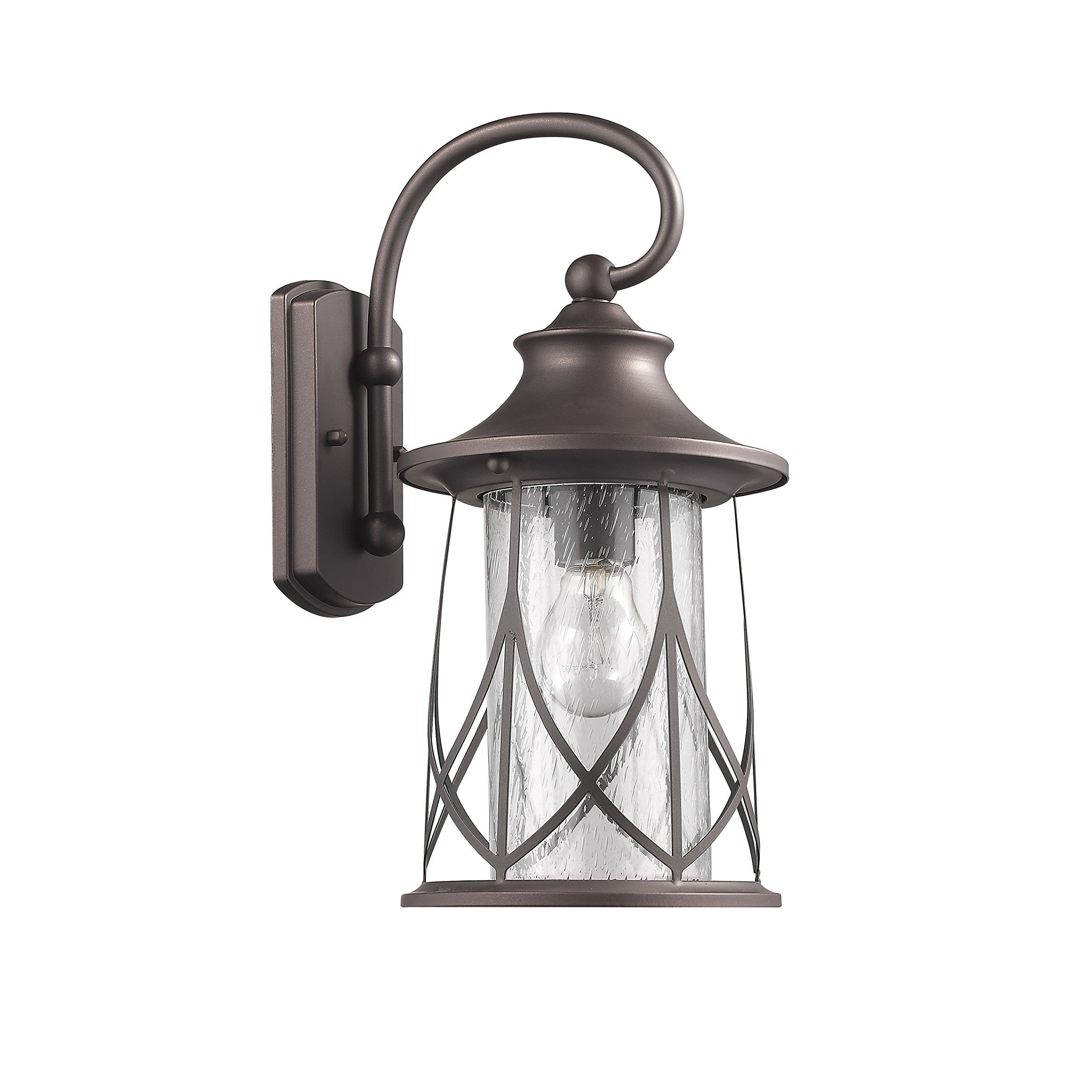 CHLOE Outdoor Wall Sconce, 1 Light, 15in Height, Rubbed Bronze, Clear Glass, Model CH22040RB15-OD1