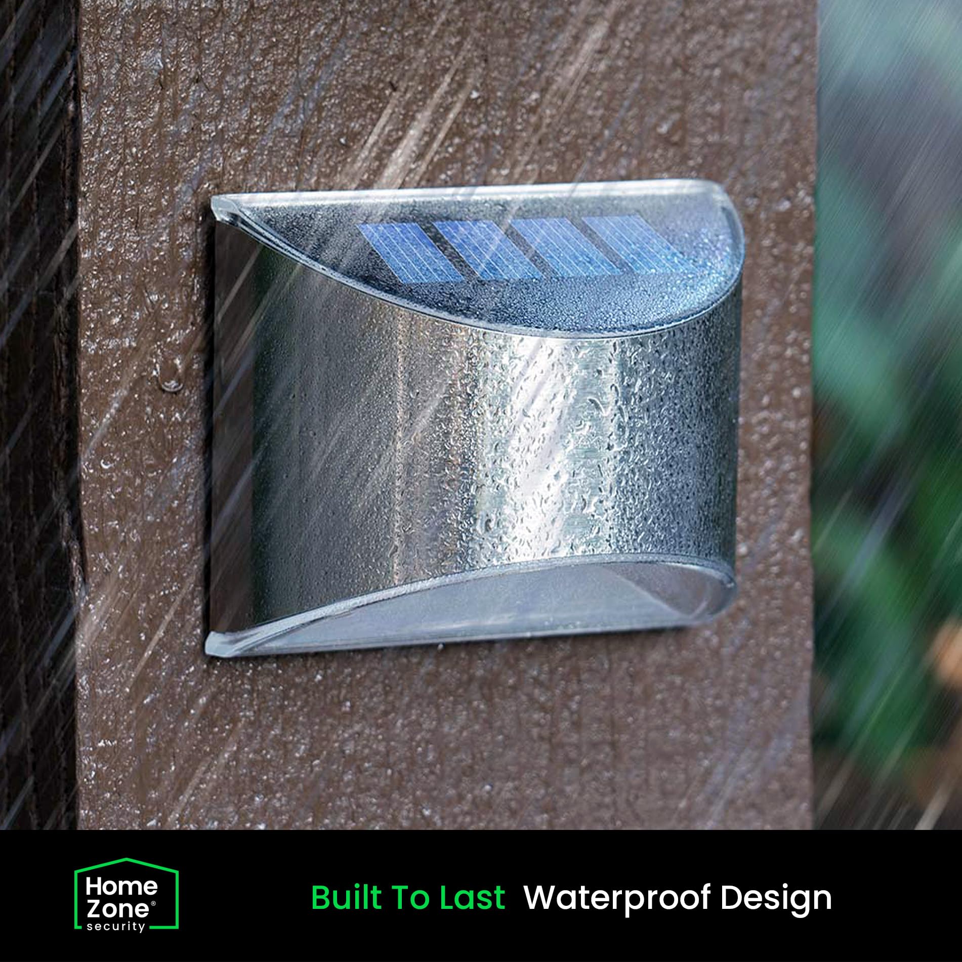 Home Zone Security Solar Wall Lights - Decorative Outdoor Solar Fence Post And Step Lights, Weatherproof With No Wiring Required