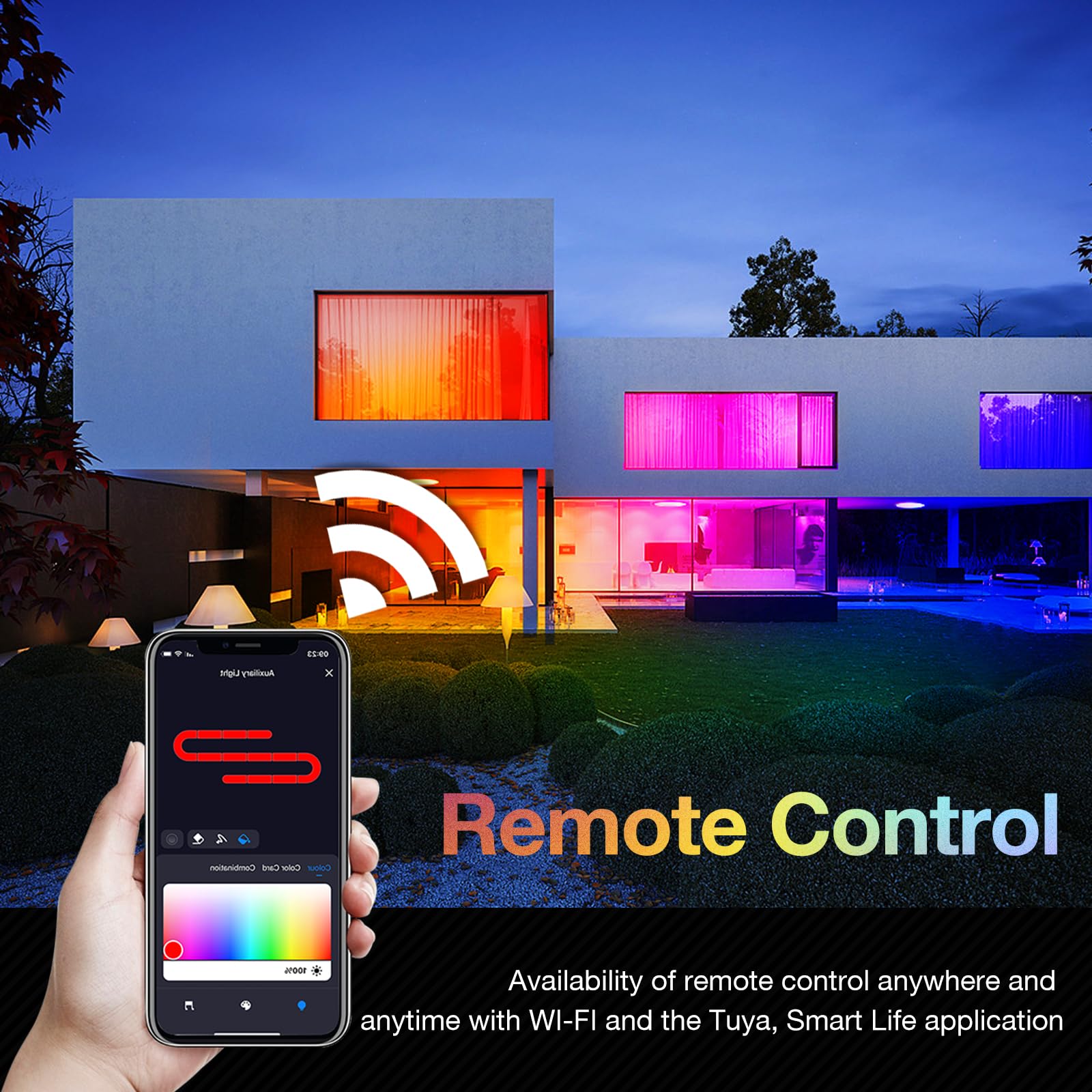 Vocgouu 2 Pack 12 Inch Smart Ceiling Lights Black Rgb Compatible With Alexa, Remote Control, Wifi And Tuya App - Color Changing