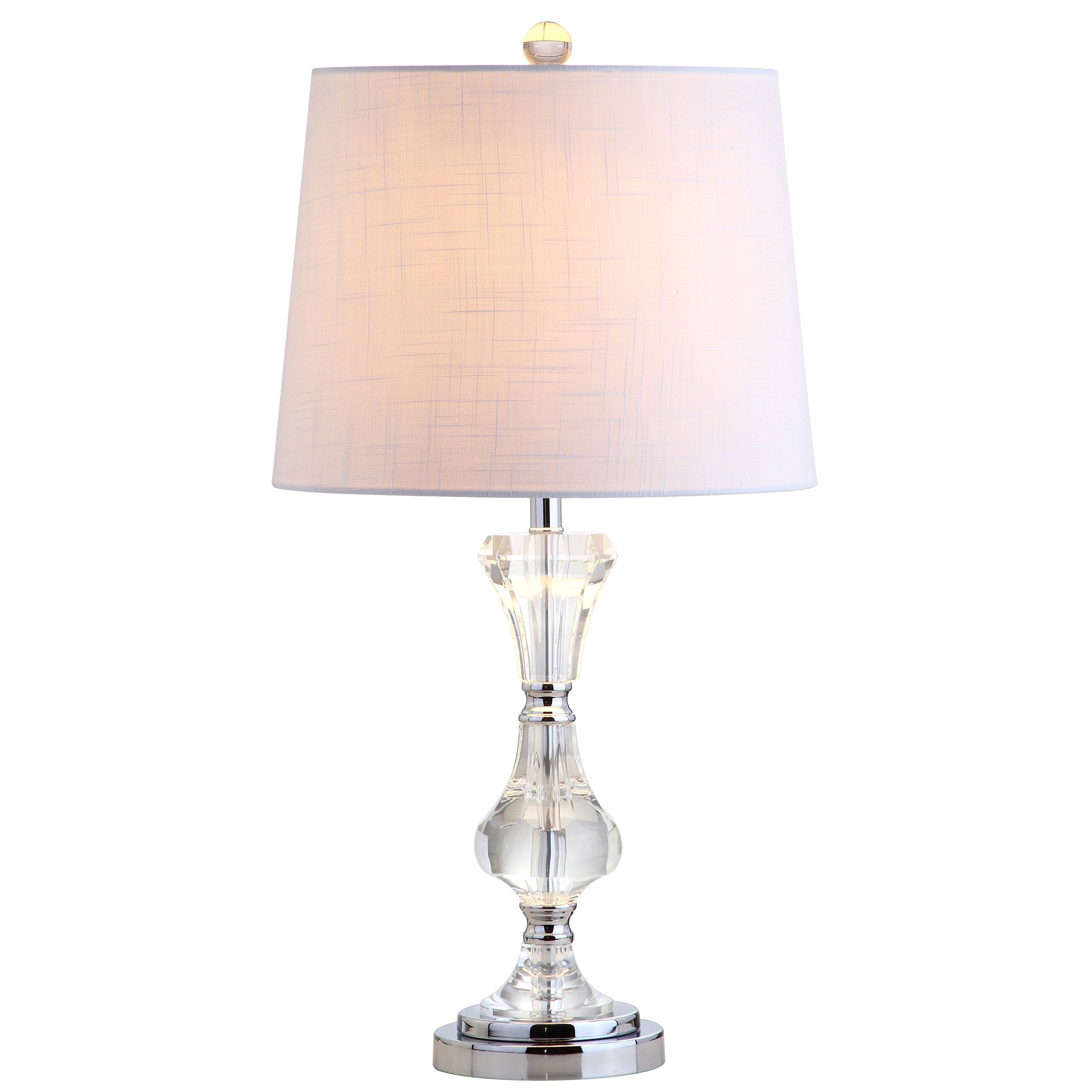 JONATHAN Y Riley 25in Crystal LED Table Lamp, Clear, Model JYL2040A, Transitional Glam Design for Bedroom, Living Room, Office