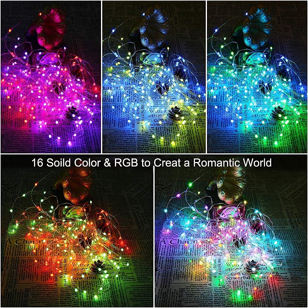 Bensack Fairy String Lights, Battery Operated, 16 Colors, 16.5 FT, 50 LED, Remote Control, Multicolor, Model JT00092