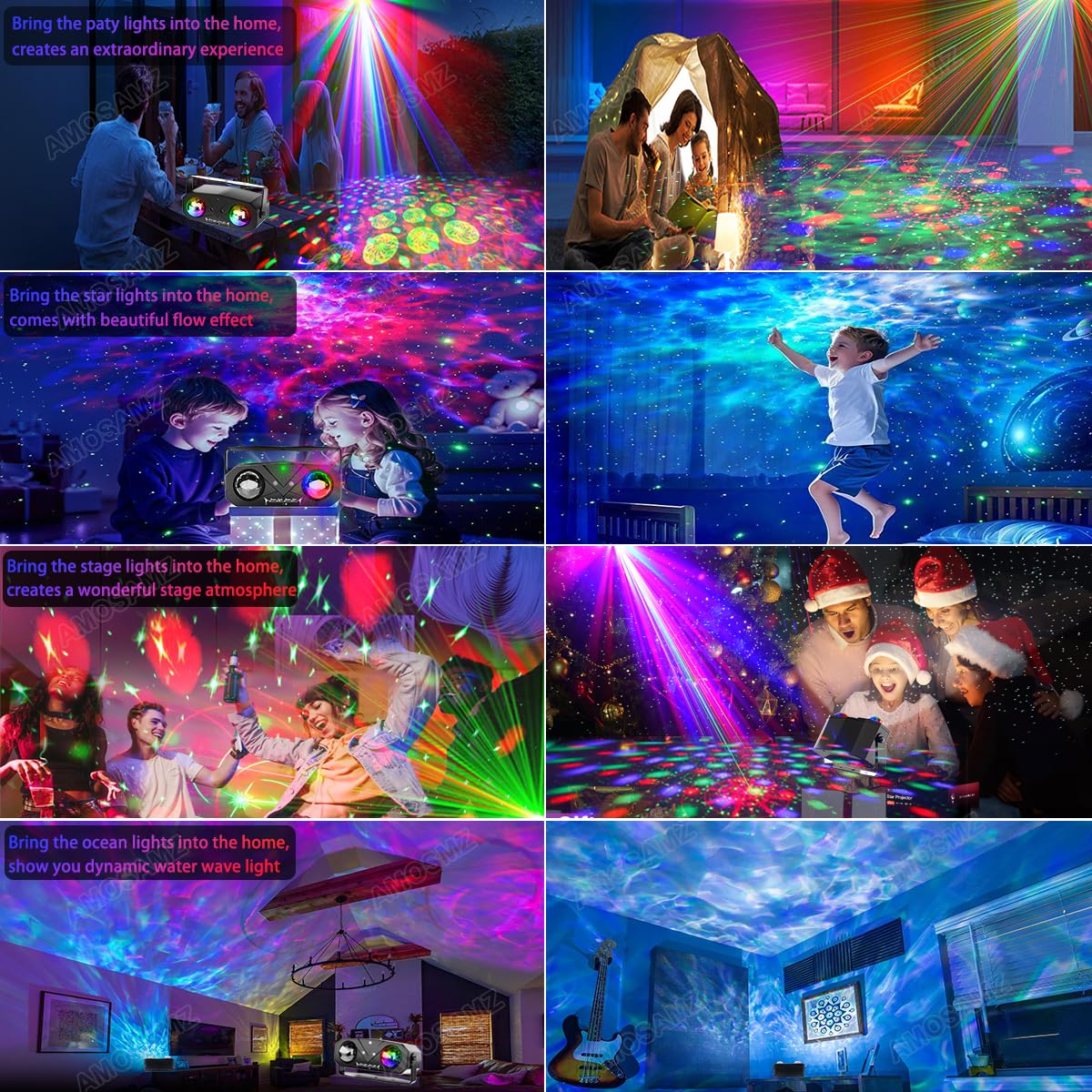 Disco Lights Disco Ball, Sound Activated Party Light with Roating Disco Ball,Star Projector,Ocean Light and Laser Lights for Par
