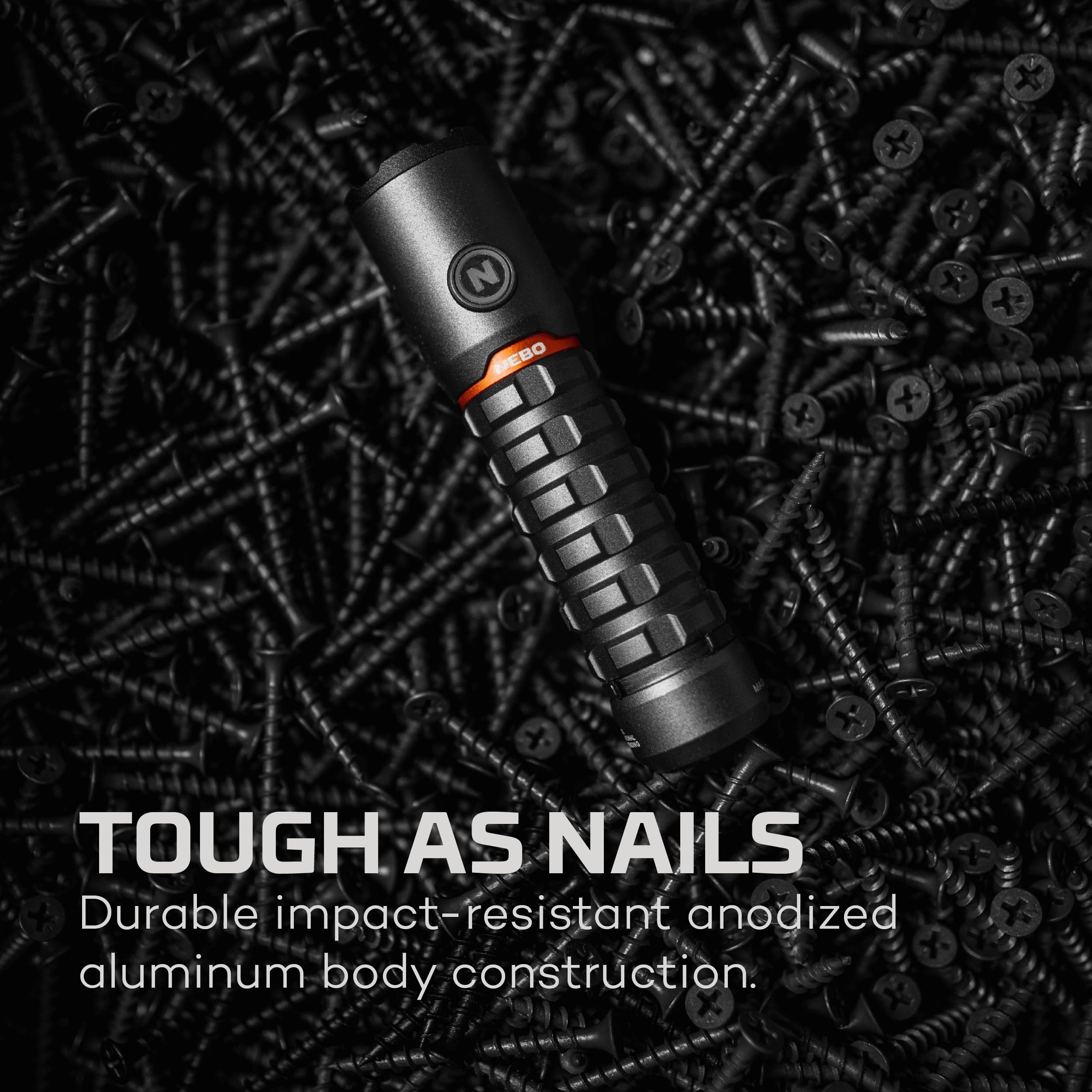 NEBO Redline Torchy 2K Pocket Flashlight - 2000 Lumen, Wireless USB Rechargeable, Water & Impact Resistant, Storm Gray, Model NEB-FLT-1006