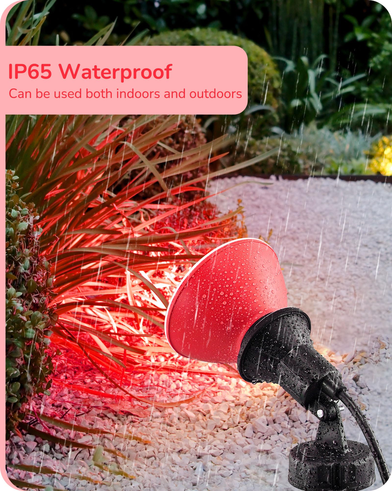 Edishine Par38 Red Led Flood Light Bulbs Outdoor, Dimmable Red Led Light Bulb, 18W(120W Equivalent), Flood Lights For Party/Home
