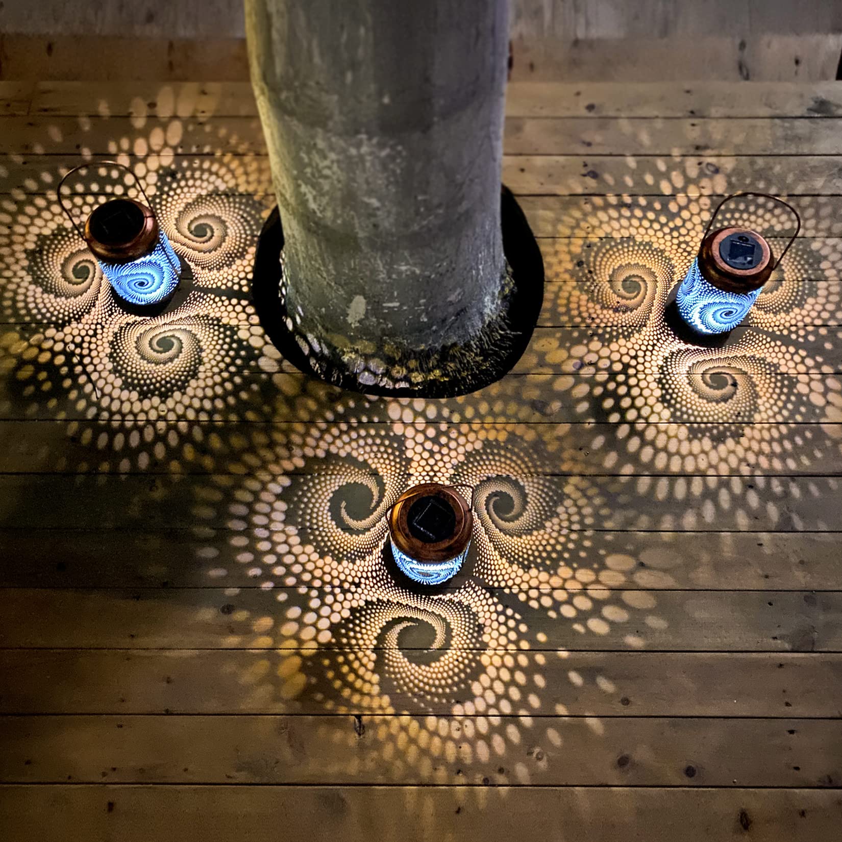 2 Pack Solar Lanterns Outdoor Hanging Lantern Metal Waterproof Led Lantern With Solar Powered Garden Patio Decorations Decor Lantern With Handle Christmas Gift Idea