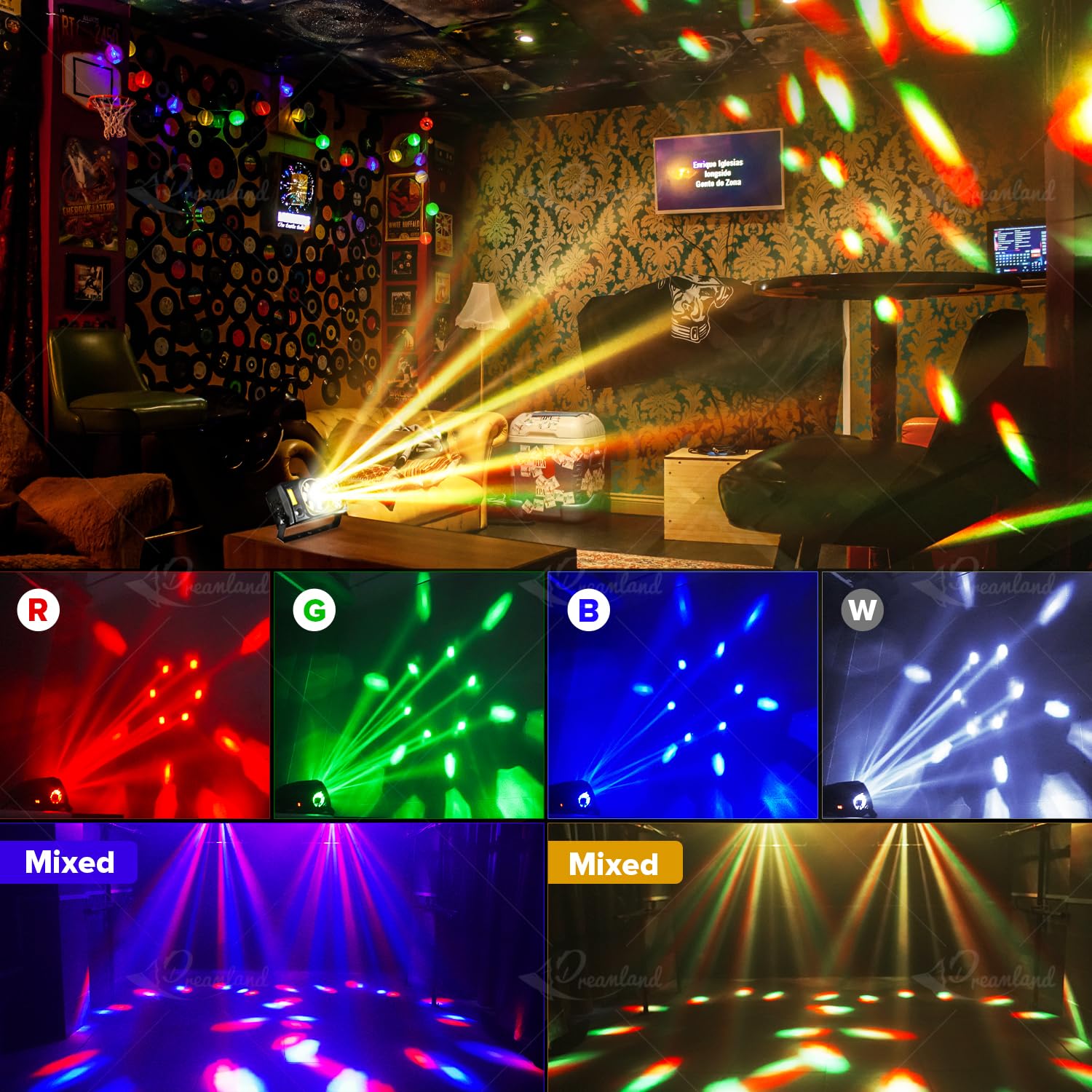 Dreamland Disco Ball DJ Light, Sound Activated with Remote Control, Model BL-01, Color: Bee Eyes