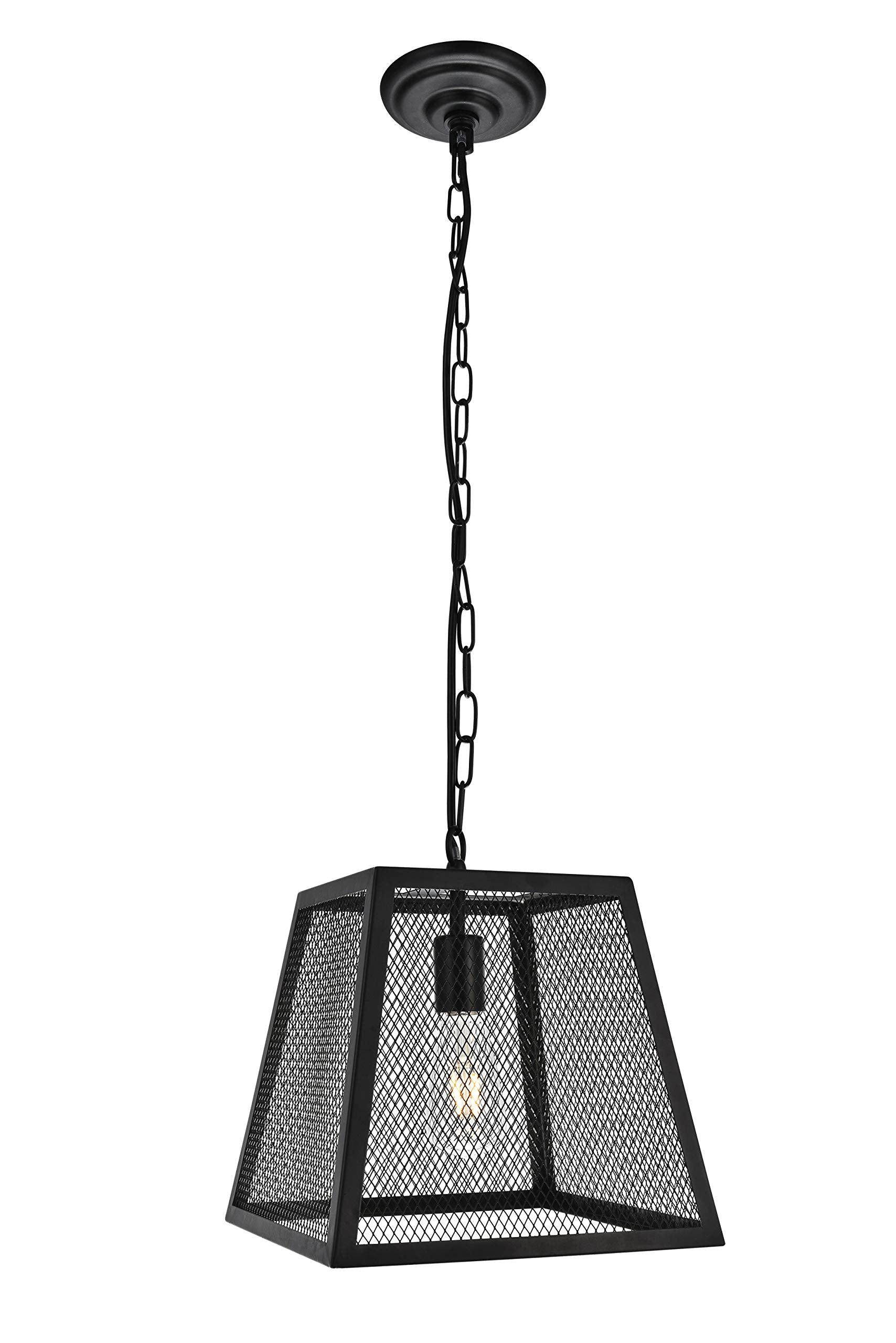 Living District Talon Pendant Light, Matte Black, 1 Light, D11.8 H12.8, Metal Fixture