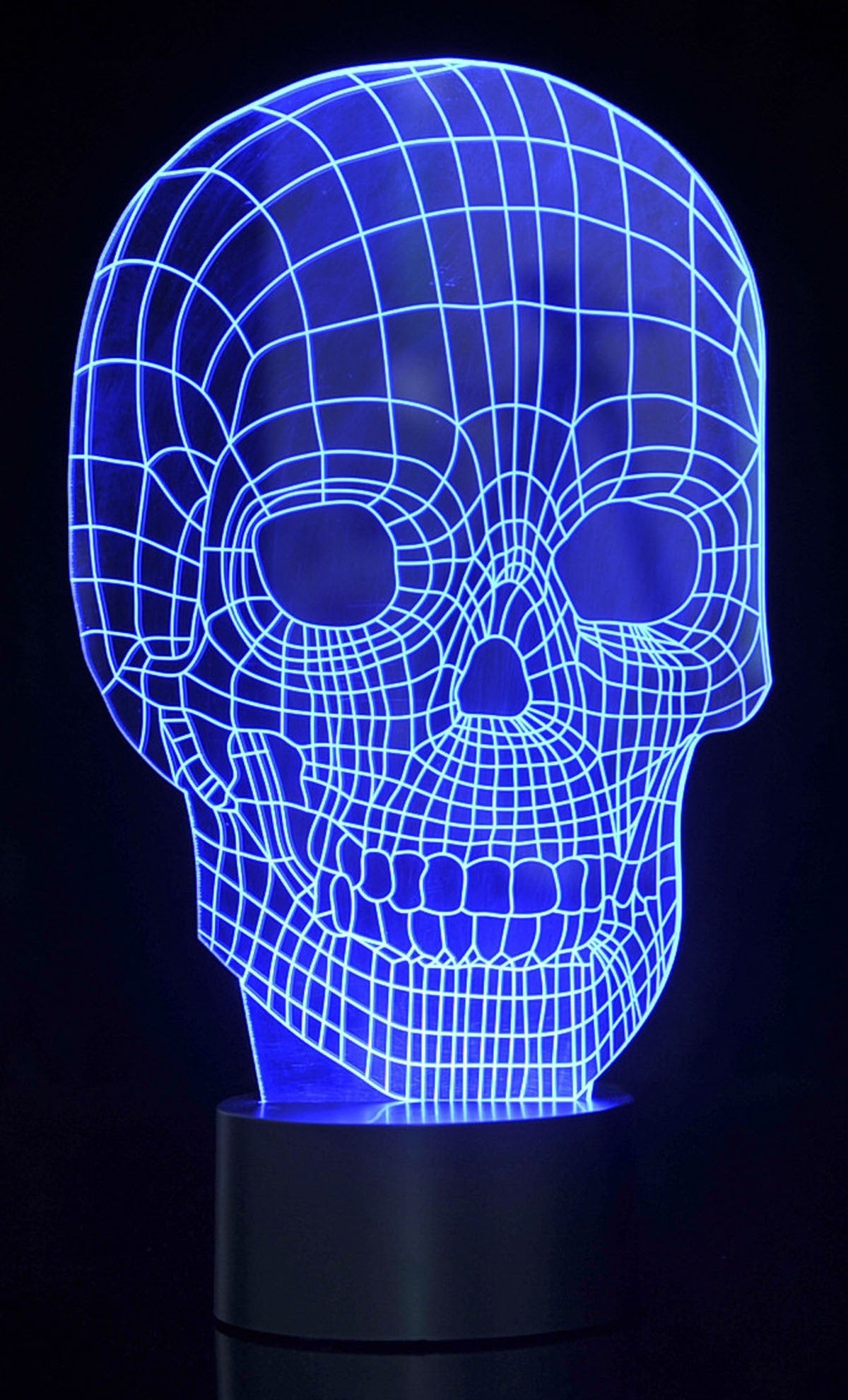 PowerTRC 3D LED Night Light Skull Lamp, Color Changing, USB Powered, Multicolor, Model TG2815
