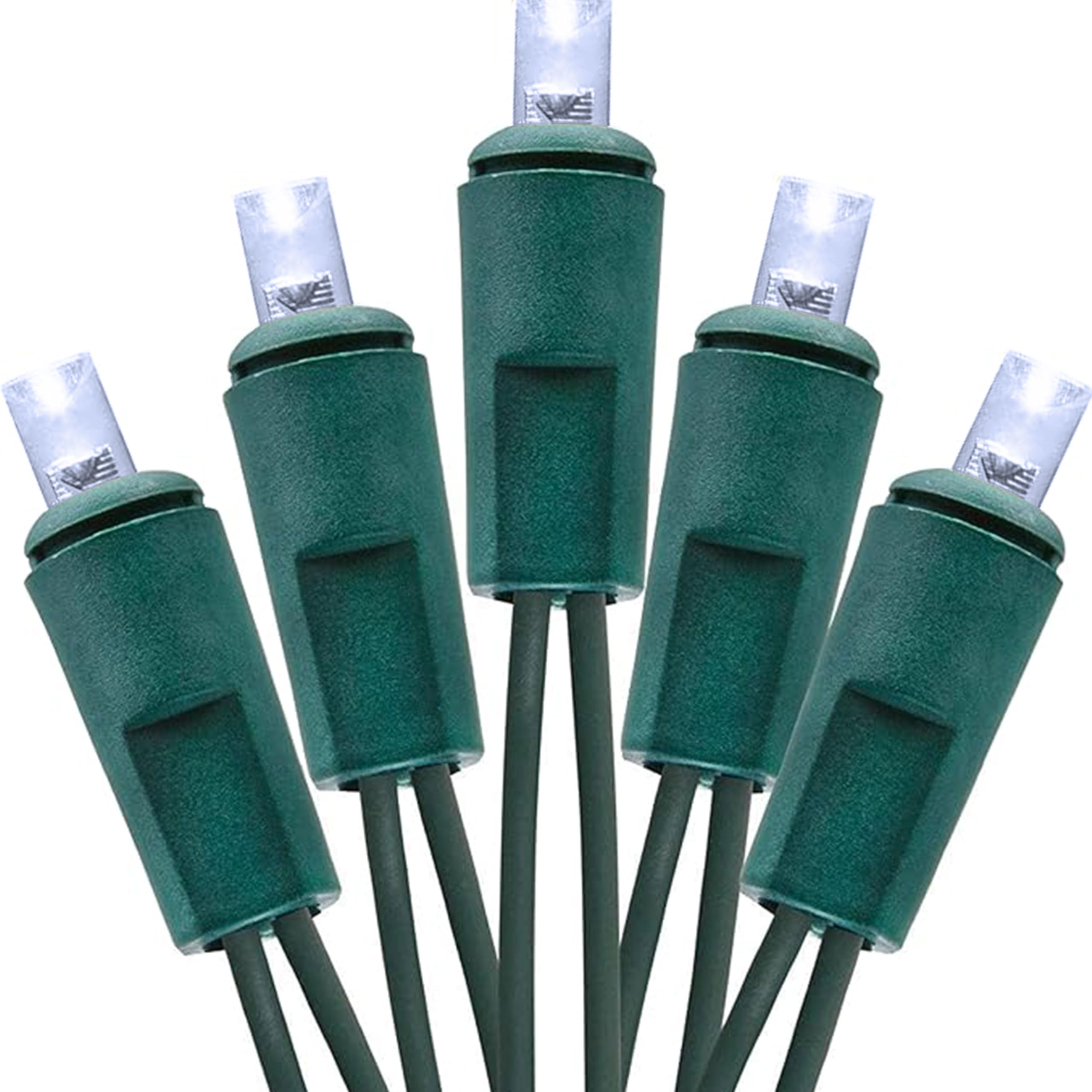 Holiday Essence 60 LED Mini Christmas Lights, Cool White, Green Wire, Indoor/Outdoor, Model YOS60/2SW