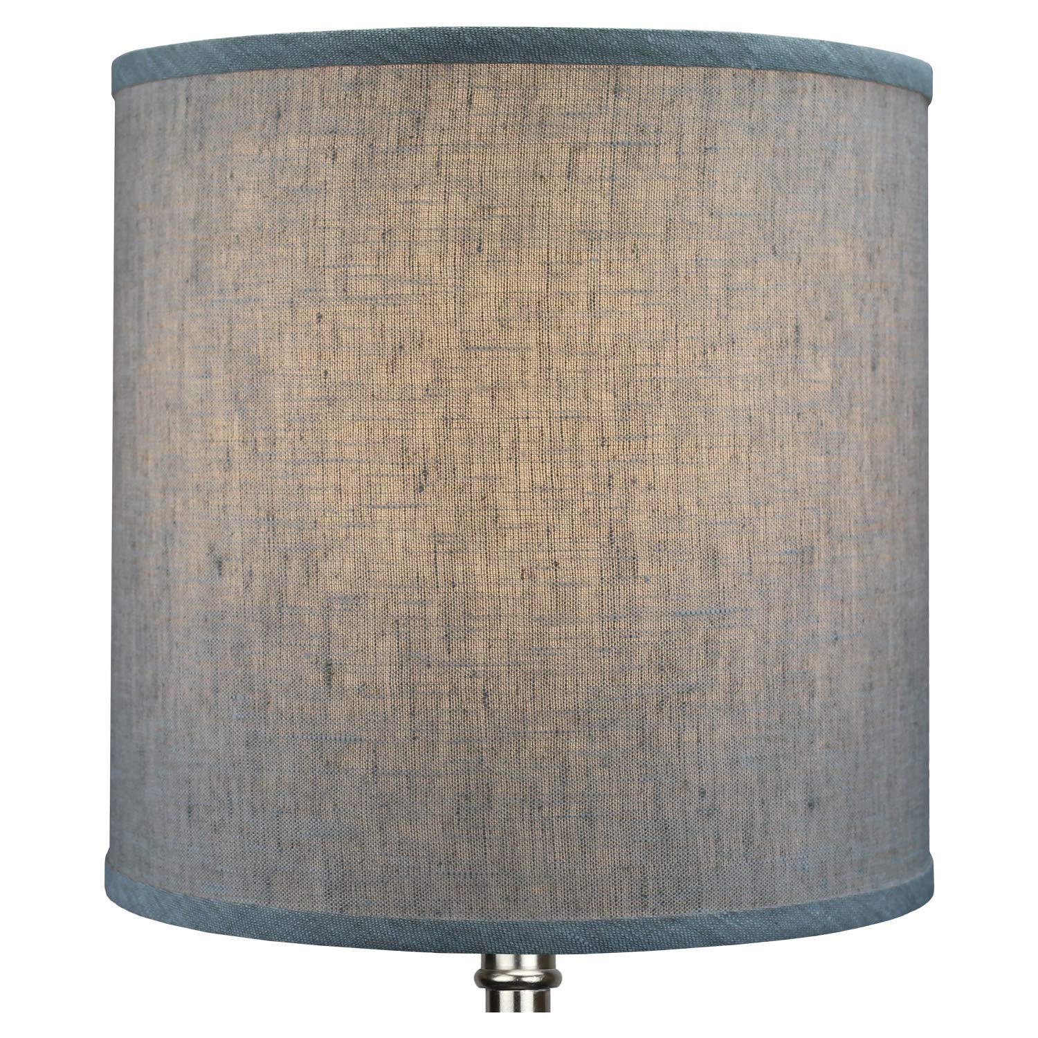 FenchelShades.com Cylinder Drum Lampshade Fabric 12in x 12in x 12in Designer Oatmeal Model 12-12-12-W-DL-OAT