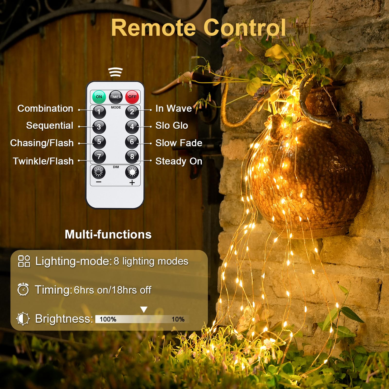 JMEXSUSS Fairy Lights 2 Pack, 400 LED Battery Operated String Lights, Warm White, Remote Control, 132ft for Indoor/Outdoor Decor