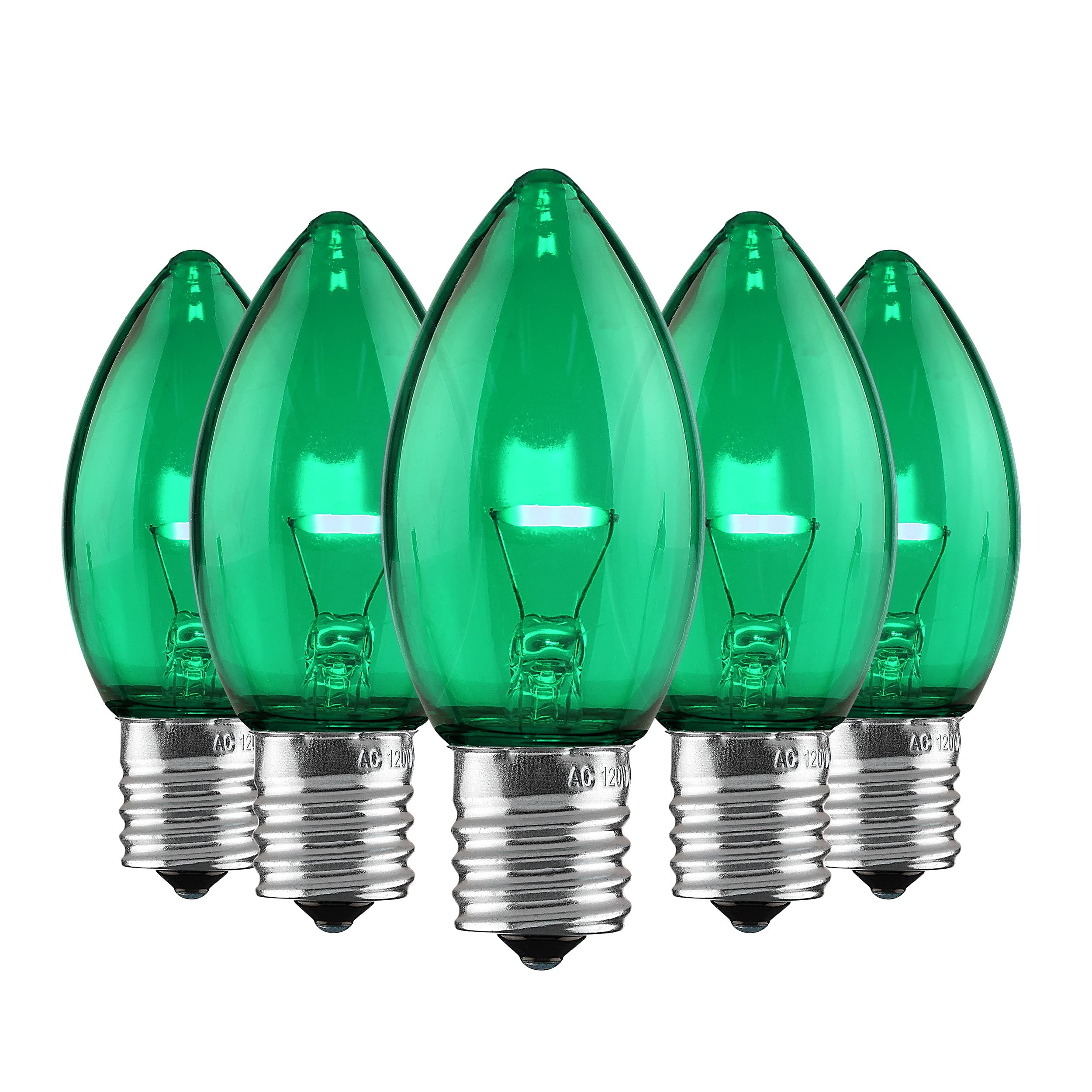 Set of 500 Holiday Lighting Outlet C9 LED Christmas Lights | Green C9 LED Filament Lights | C9 Christmas Light Bulbs for Indoor 