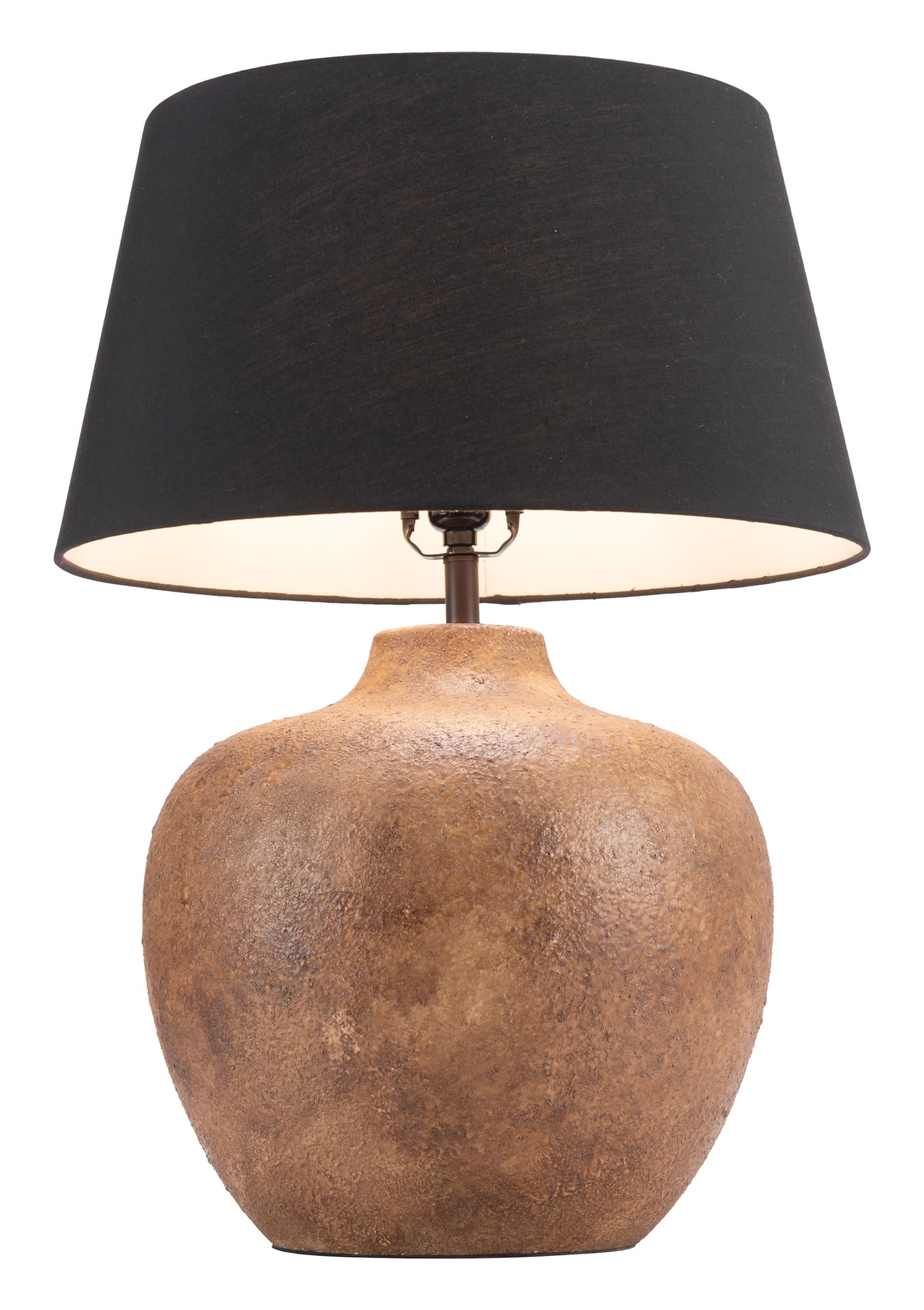 Zuo Basil Medium Black Ceramic Table Lamp - Modern Home Decor Lighting