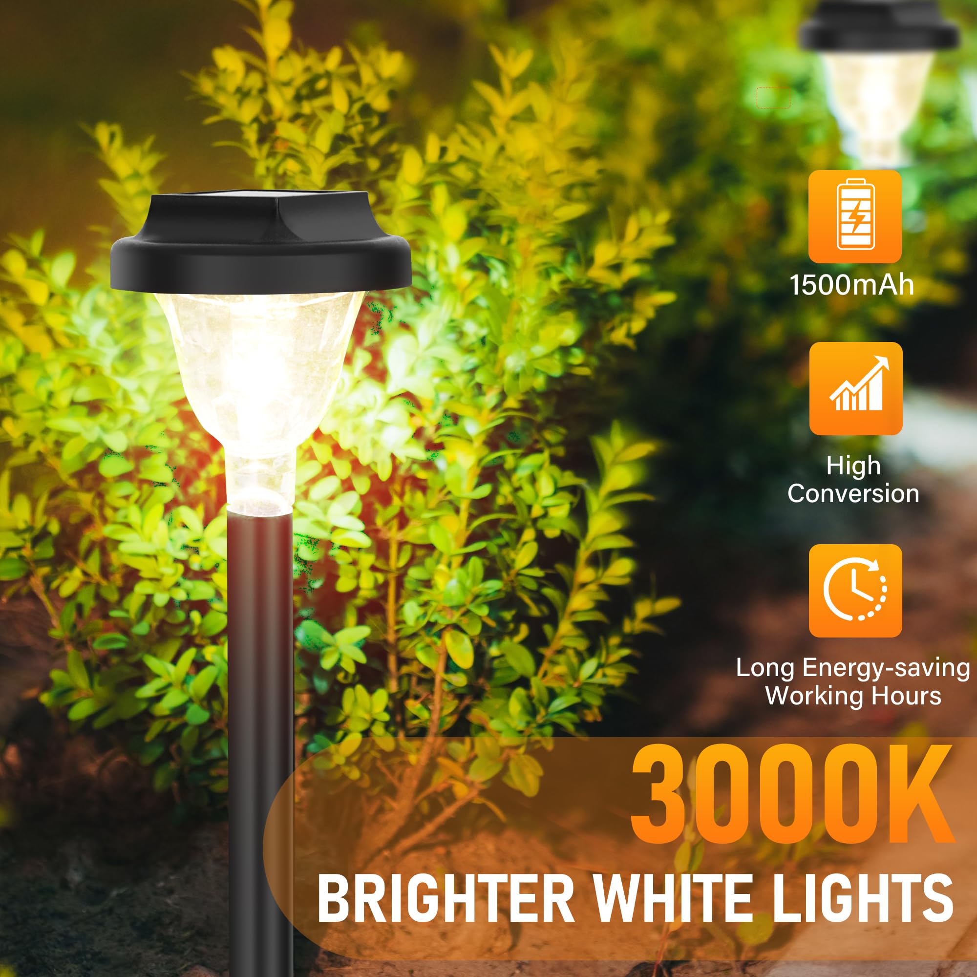 Siatom Lighting Solar Pathway Lights, Ip65 Waterproof 10 Pack, Warm Light Led Garden Lighting