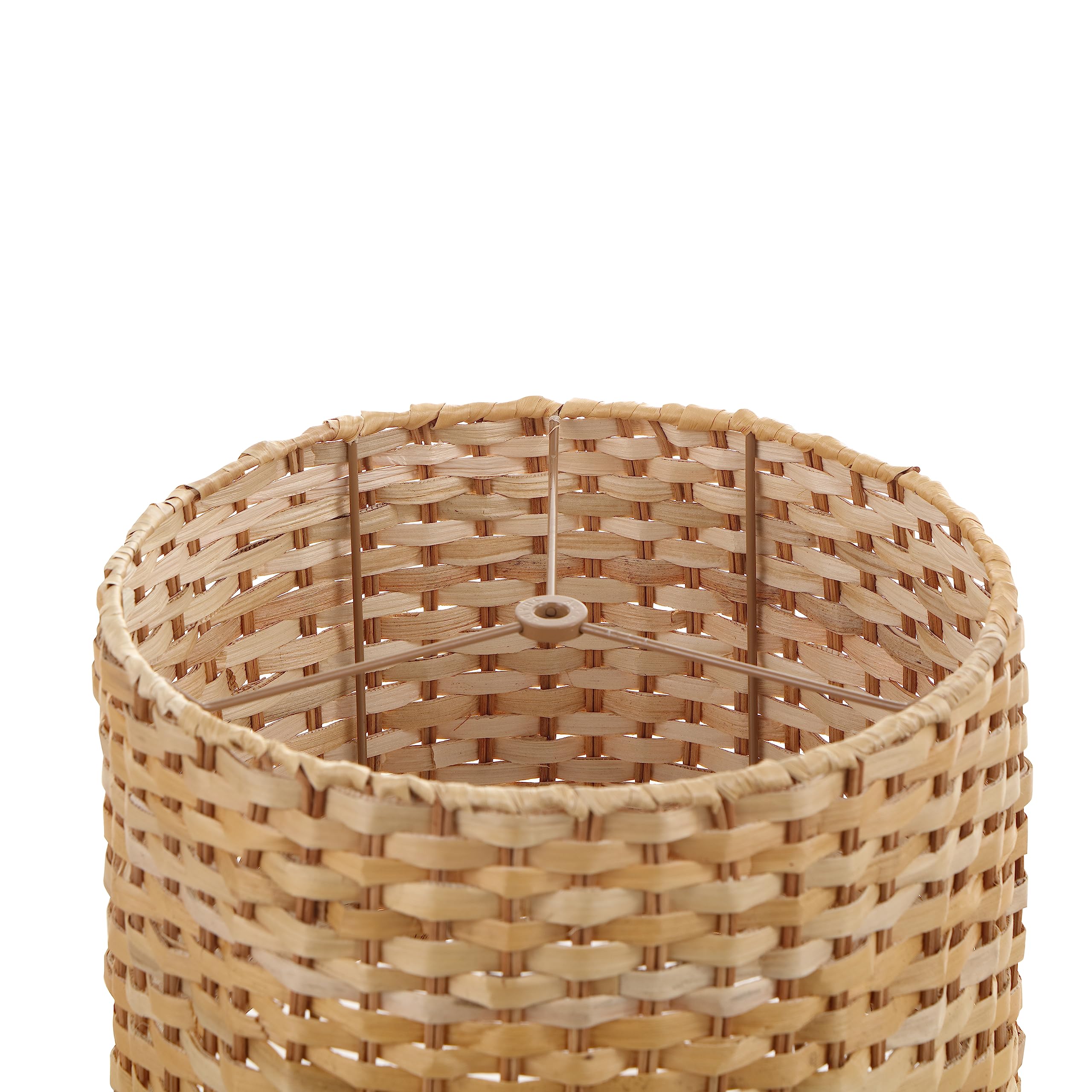 Aspen Creative 31602, Drum Spider Lamp Shade, Natural Banana Leaf, 12&quot; Top X 12&quot; Bottom X 9&quot; Slant Height
