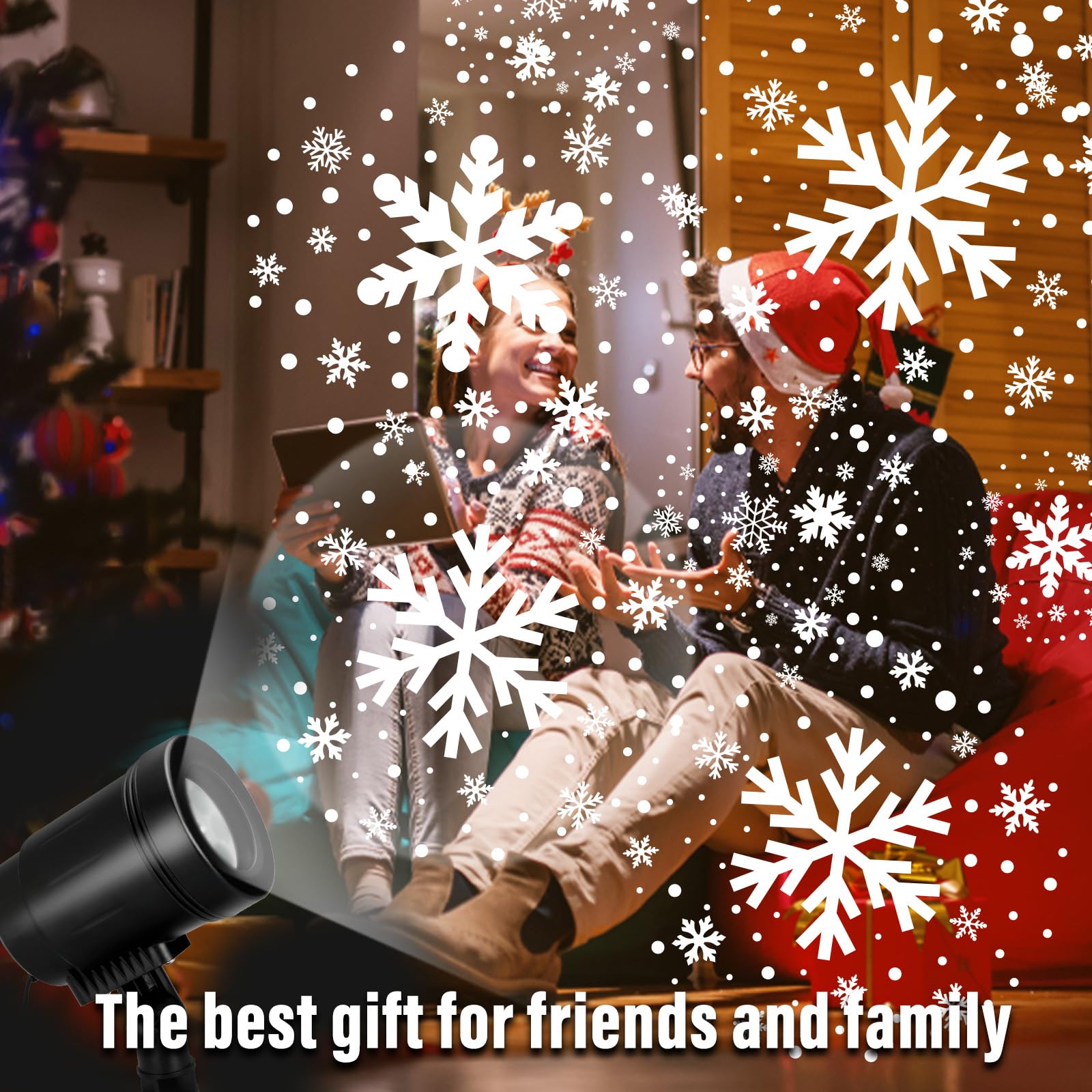 Christmas Snowflake Projector Light Outdoor, Waterproof Christmas Laser Lights With Four Patterns, Snowfall Led Projector Lights