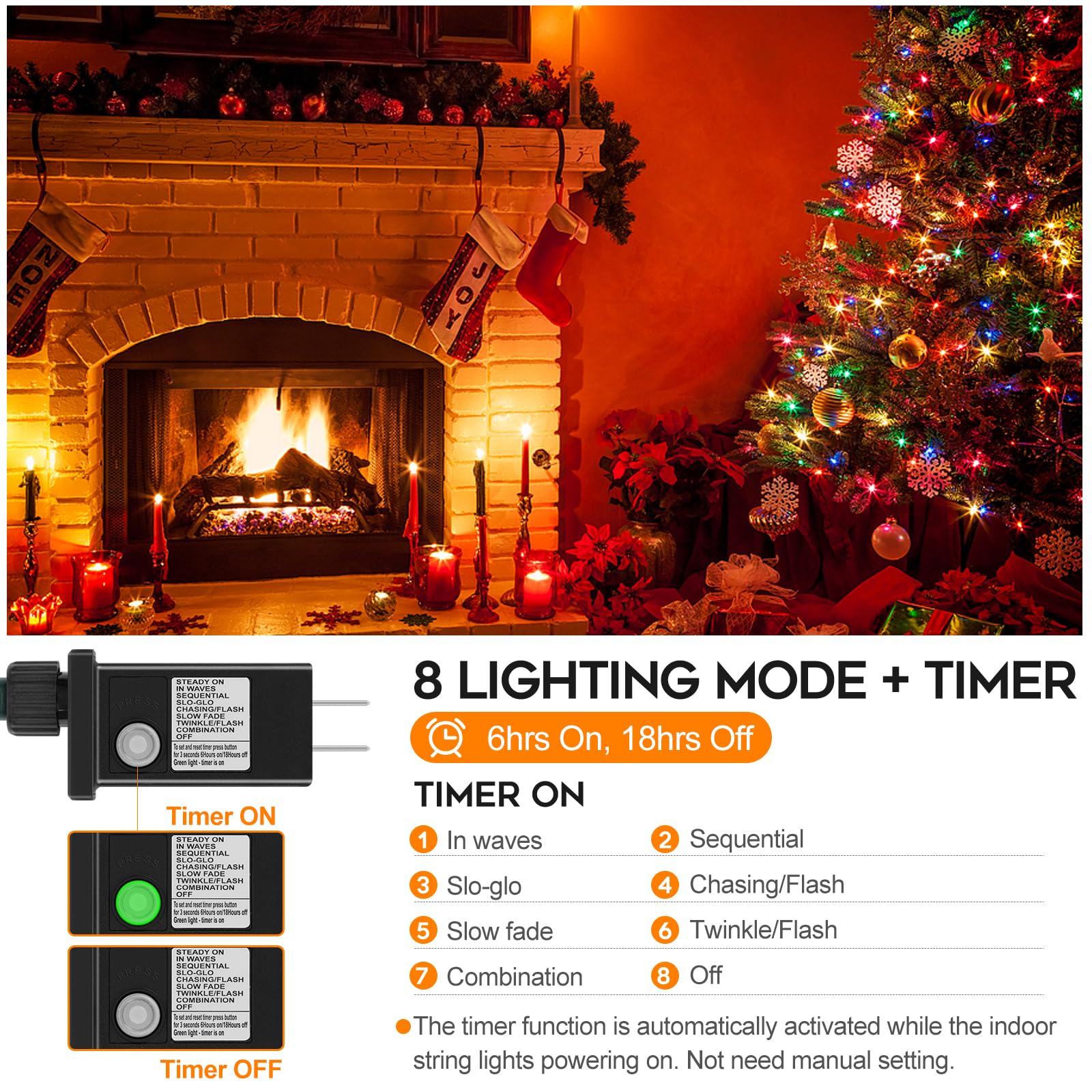 Extra Long 264Ft 800 Led Christmas Lights With Timer, Green Wire Fairy Starry String Lights Plug In, 8 Modes And Memory, Forindo