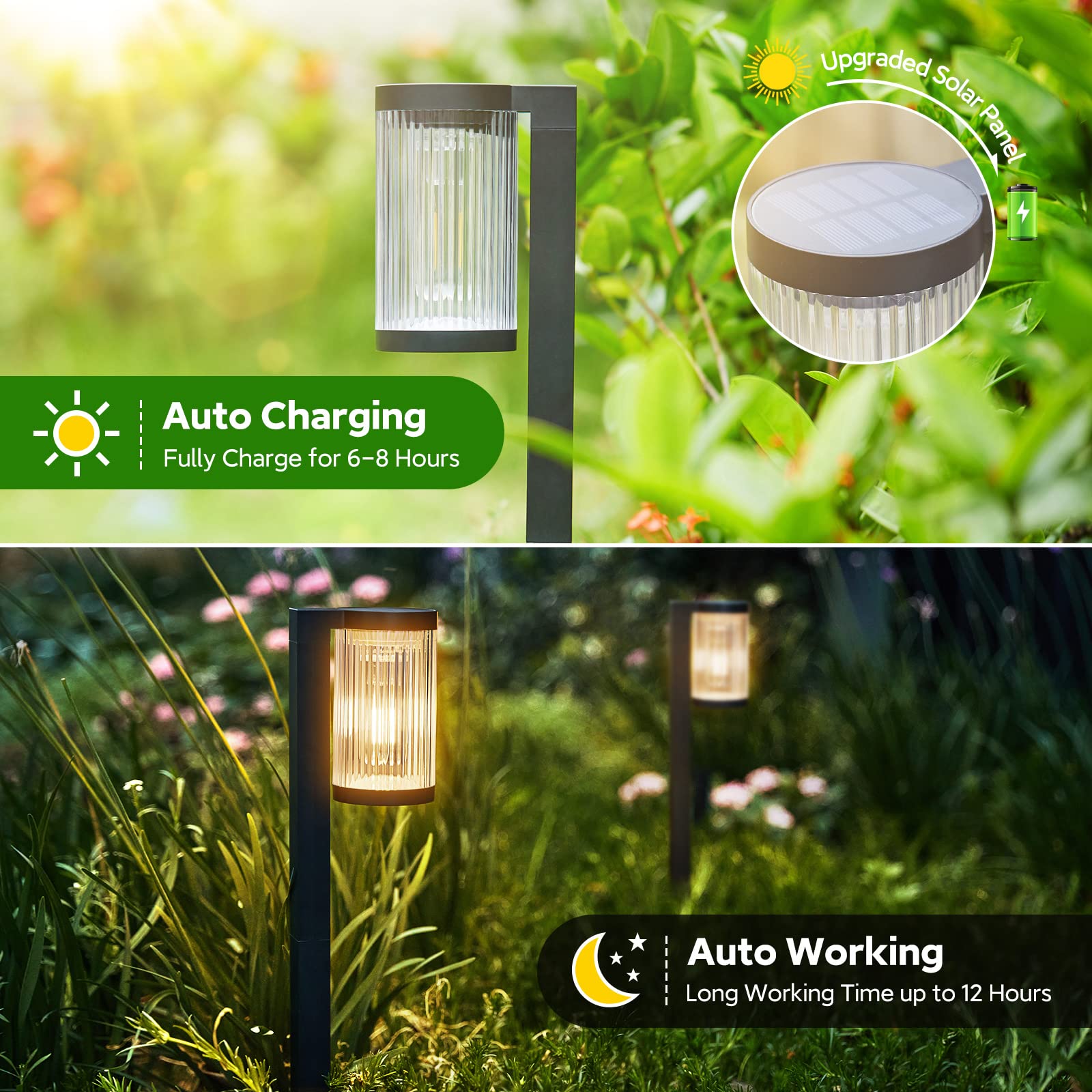 ELECLINK Solar Pathway Lights, 4 Pack Warm White, IP65 Waterproof, Super Bright for Yard Walkway Decor, Model DC-309-4
