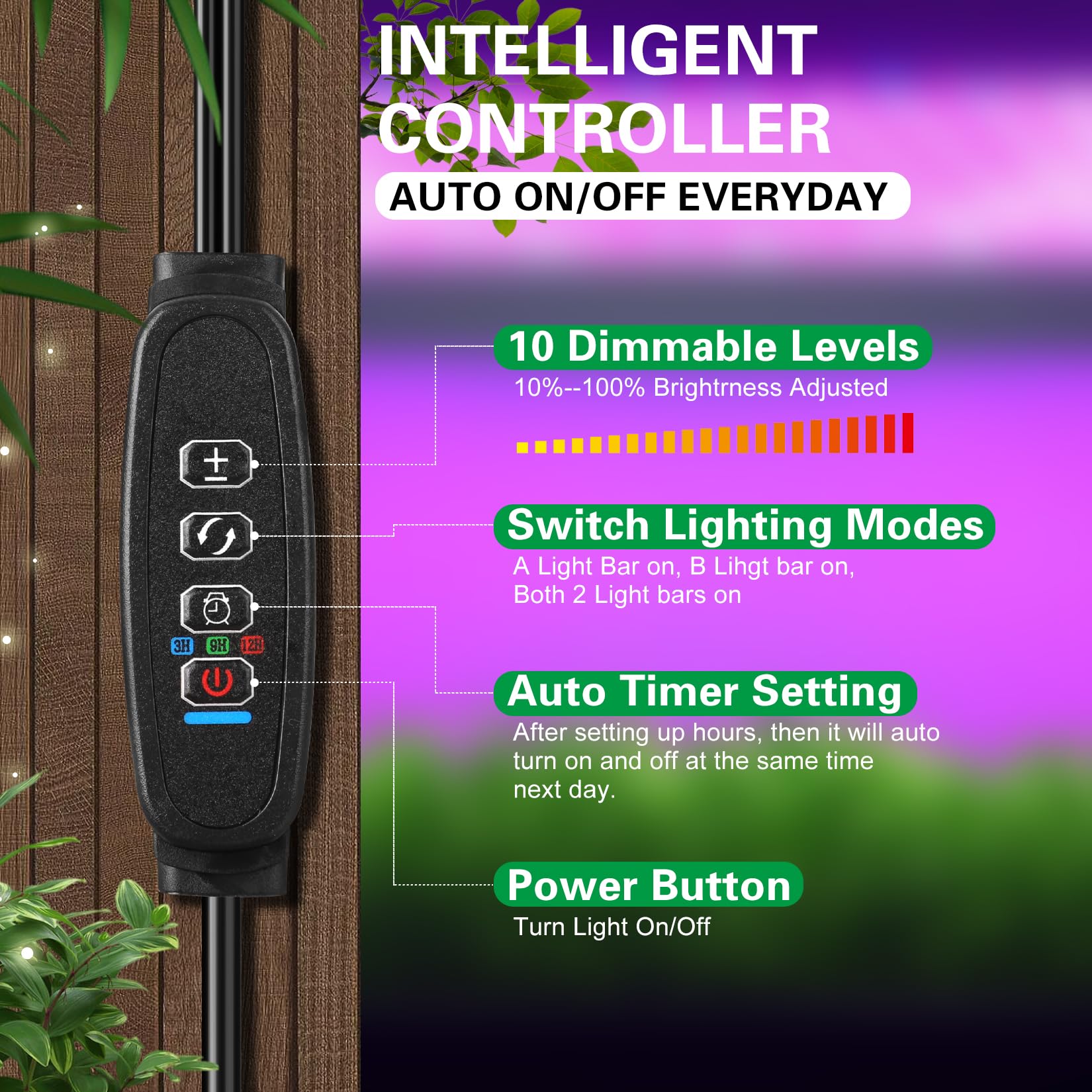 Grow Lights For Indoor Plants,120 Leds Waterproof Led Grow Lights Full Spectrum,Usb Plug-In Dimmable Auto On/Off With 3 Timers Plant Light, For Indoor Plants Seeding Veg Flower Growing Lamp(6.56Ft)