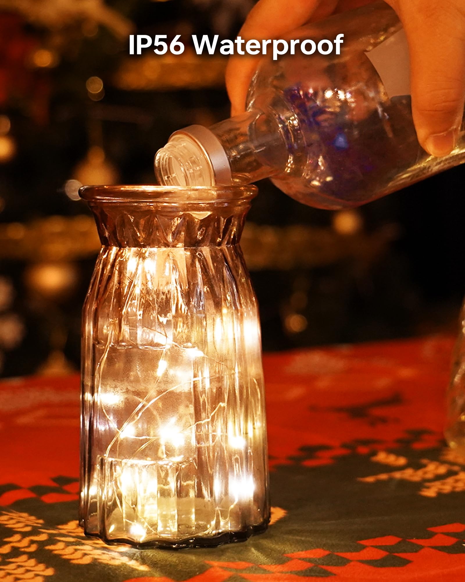 Blingstar Fairy Lights Battery Operated Christmas Lights 6 Pack 7Ft 20 Led Mini String Lights Silver Wire Mason Jar Lights Firefly Lights For Bedroom Wedding Birthday Party Centerpiece, Warm White