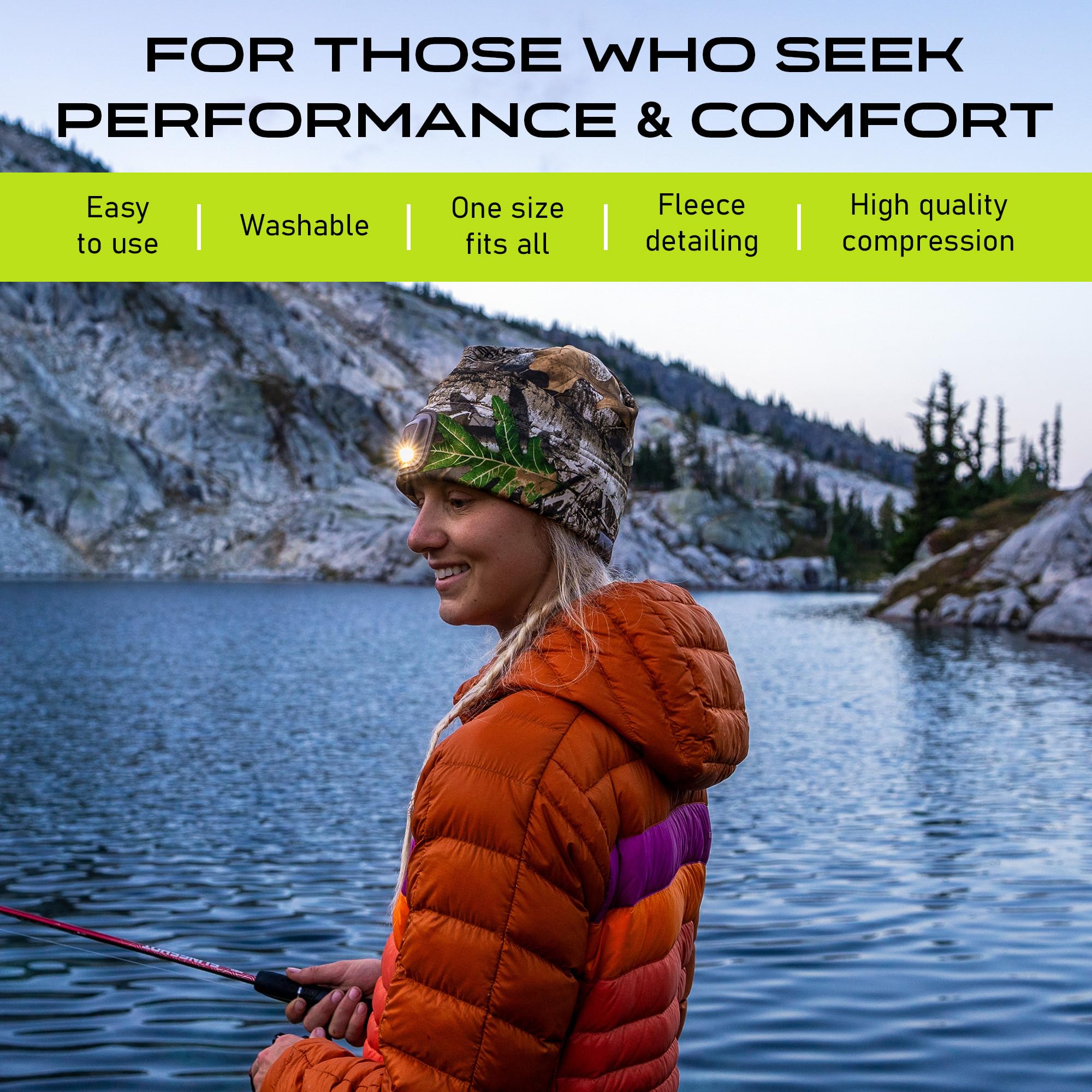 Panther Vision LED Beanie Hat - POWERCAP 3.0, USB Rechargeable, Navy, One-Size, IPX4 Water Resistant, Ultra Bright Lights