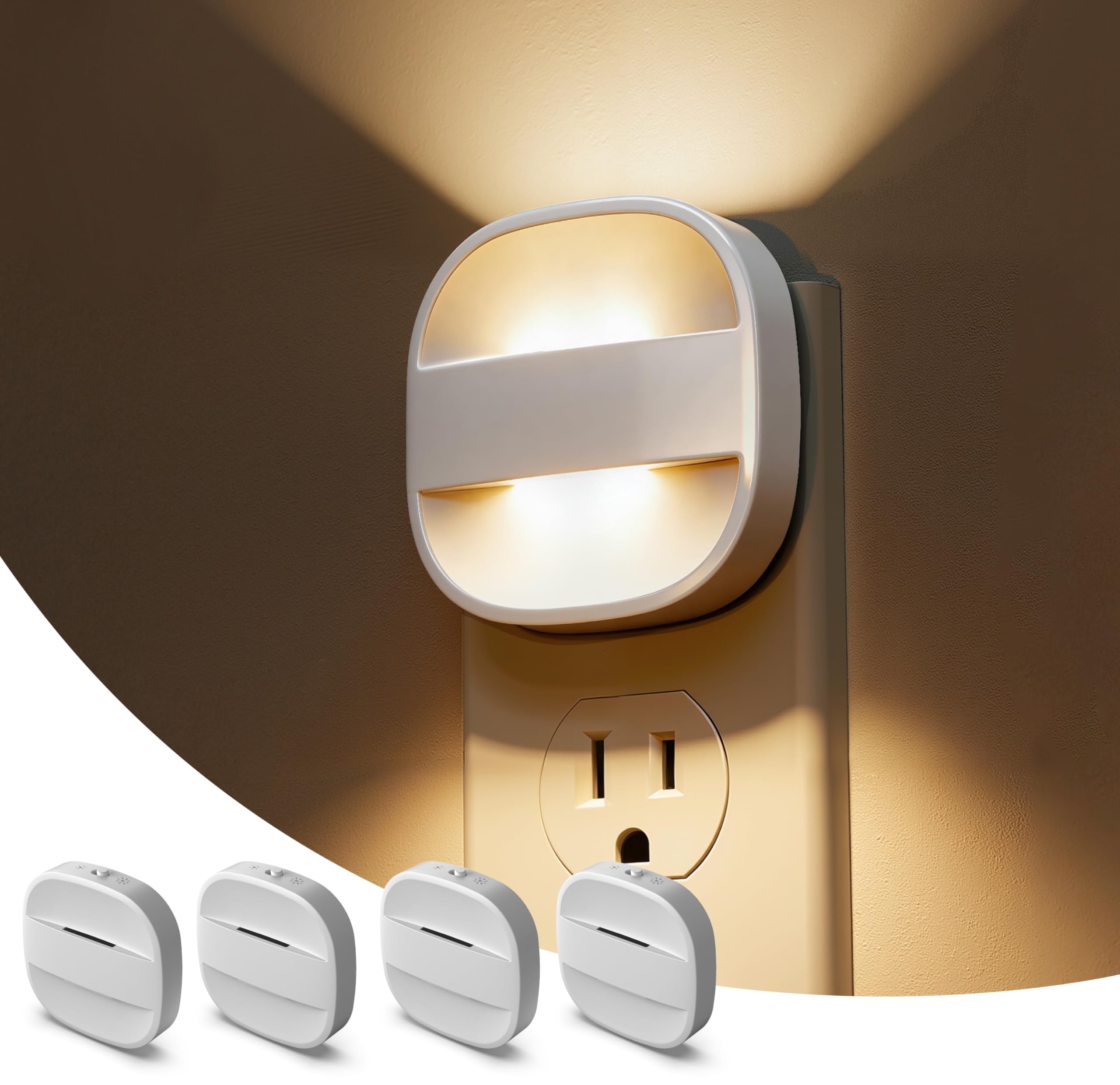 L LOHAS LED Night Lights Plug into Wall, Foldable Night Light with Dusk to Dawn Sensor, 2 Brightness Level, Ideal Nightlight for